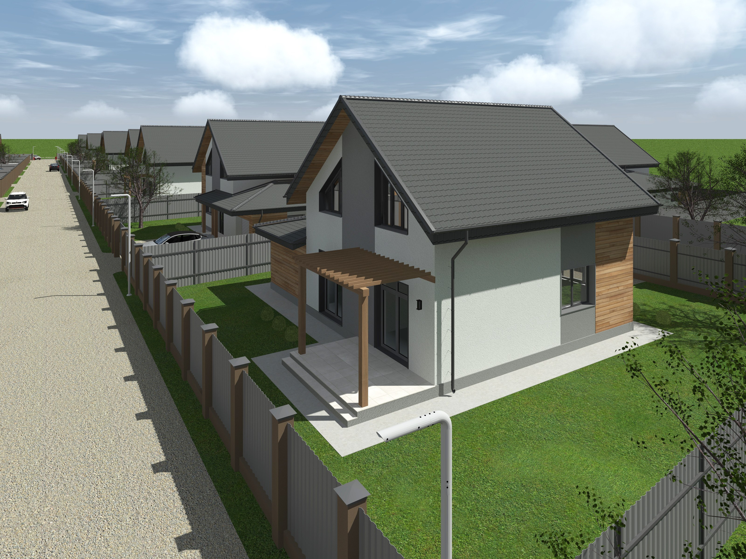 Коттеджный поселок с ИЖД 160 м². ПРОЕКТИРОВАНИЕ ИНТЕРЬЕРОВ И АРХИТЕКТУРНЫХ РЕШЕНИЙ В СТУДИИ SHELOFAST DESIGN