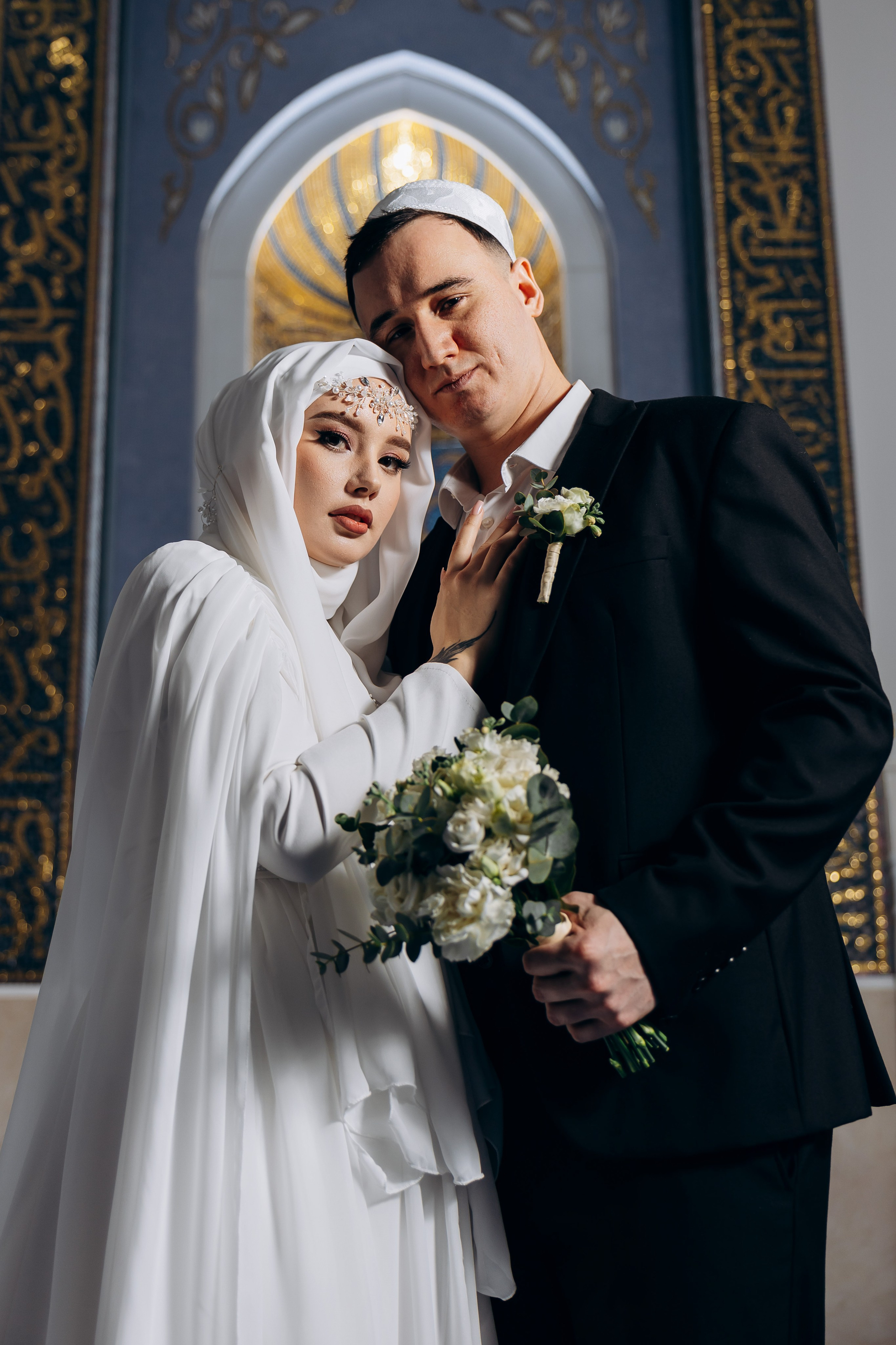 никах в мечети Иман Нуры,, фотосессия в мечети Иман Нуры, фотограф на никах в Казани Ranas4you, образ невесты на никах, завязывание платка Казань, платье на никах Казань
