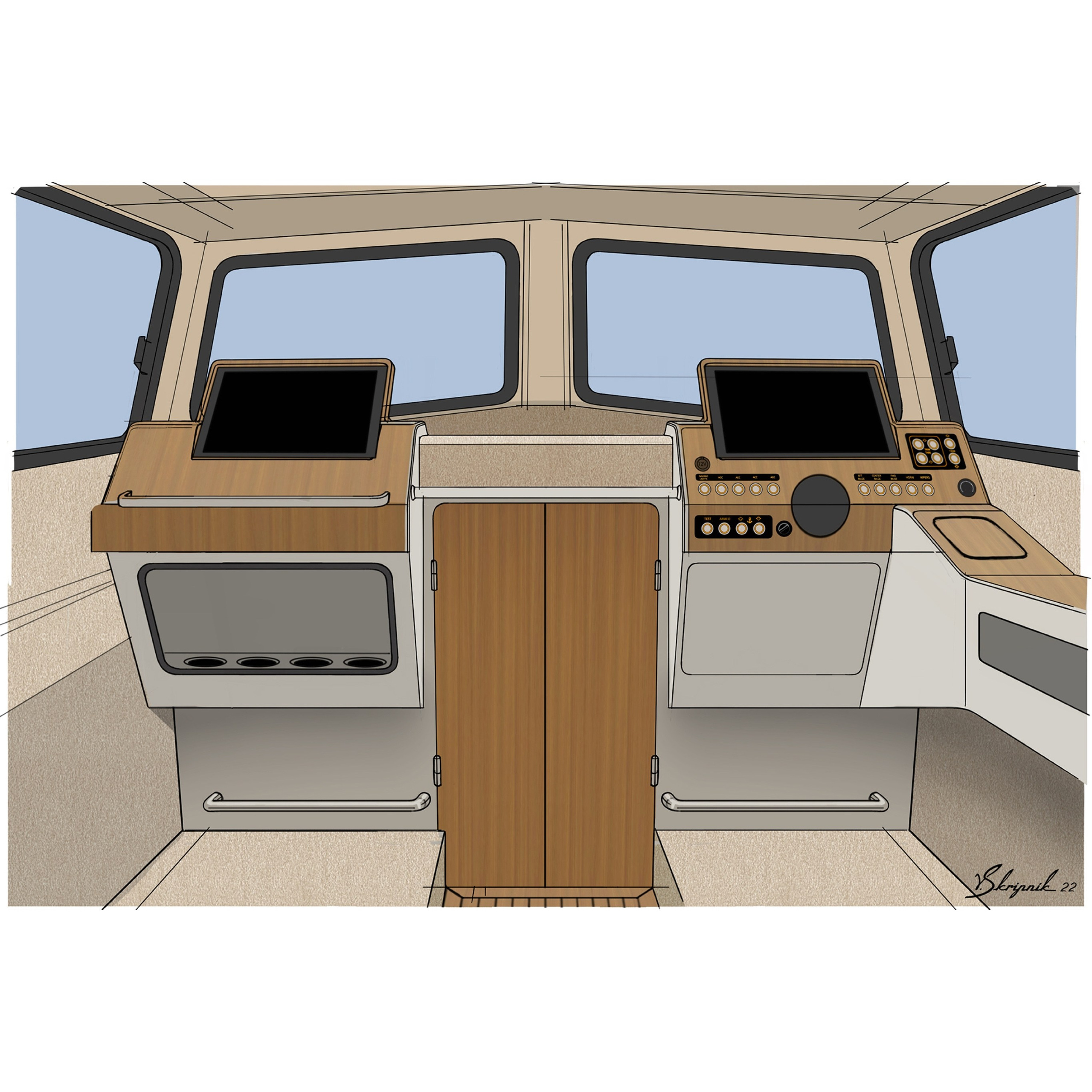 Дизайн персонализации Алюминиевого катера Weldcraft Cuddy King 300 OS. Design Yachts and Cars