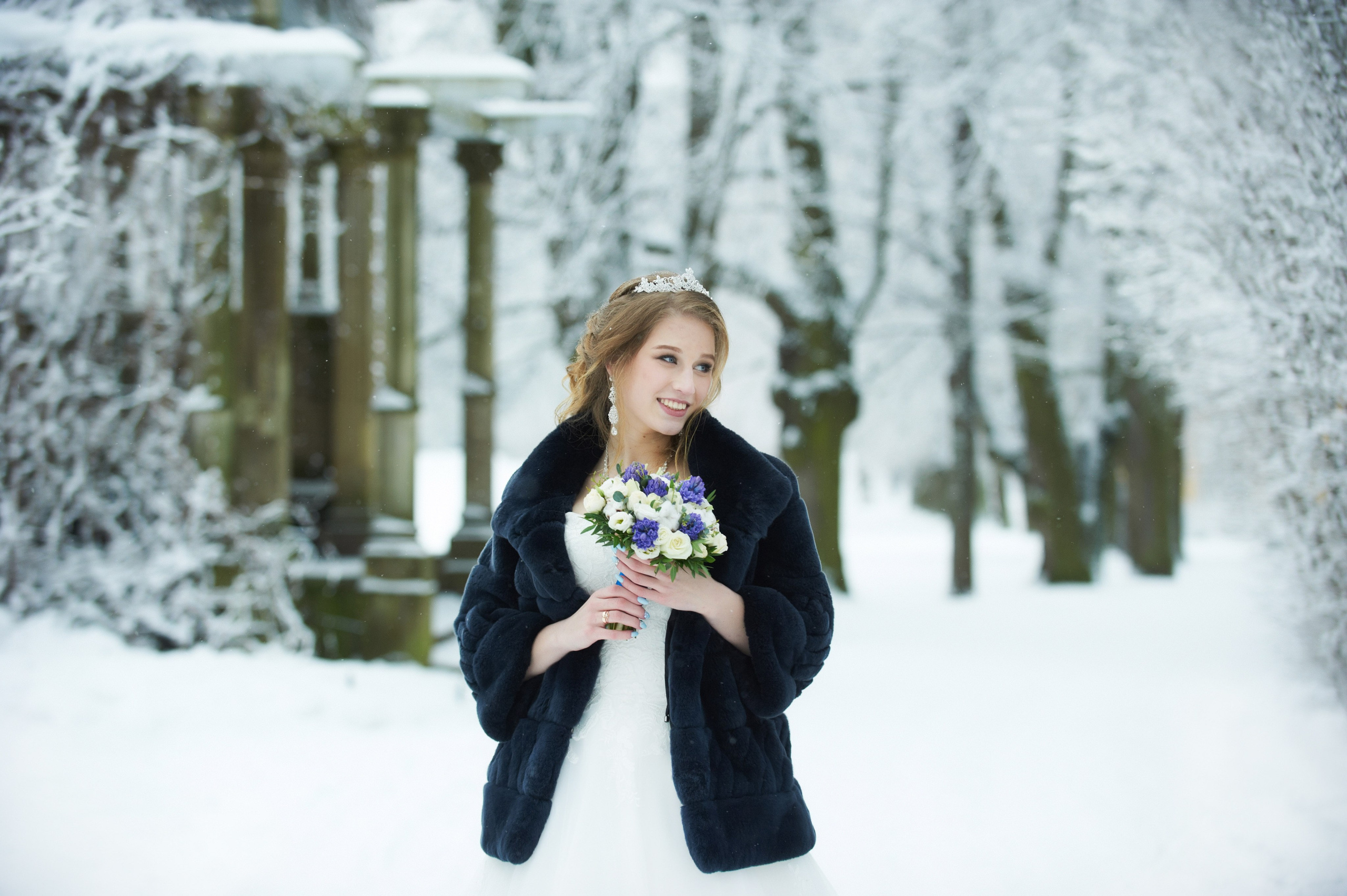 Надежда и Владислав (зимняя свадебная фотосессия в Пушкине в Екатерининском парке). Портретный, семейный и свадебный фотограф в Санкт-Петербурге и в Пушкине Ширяев Денис