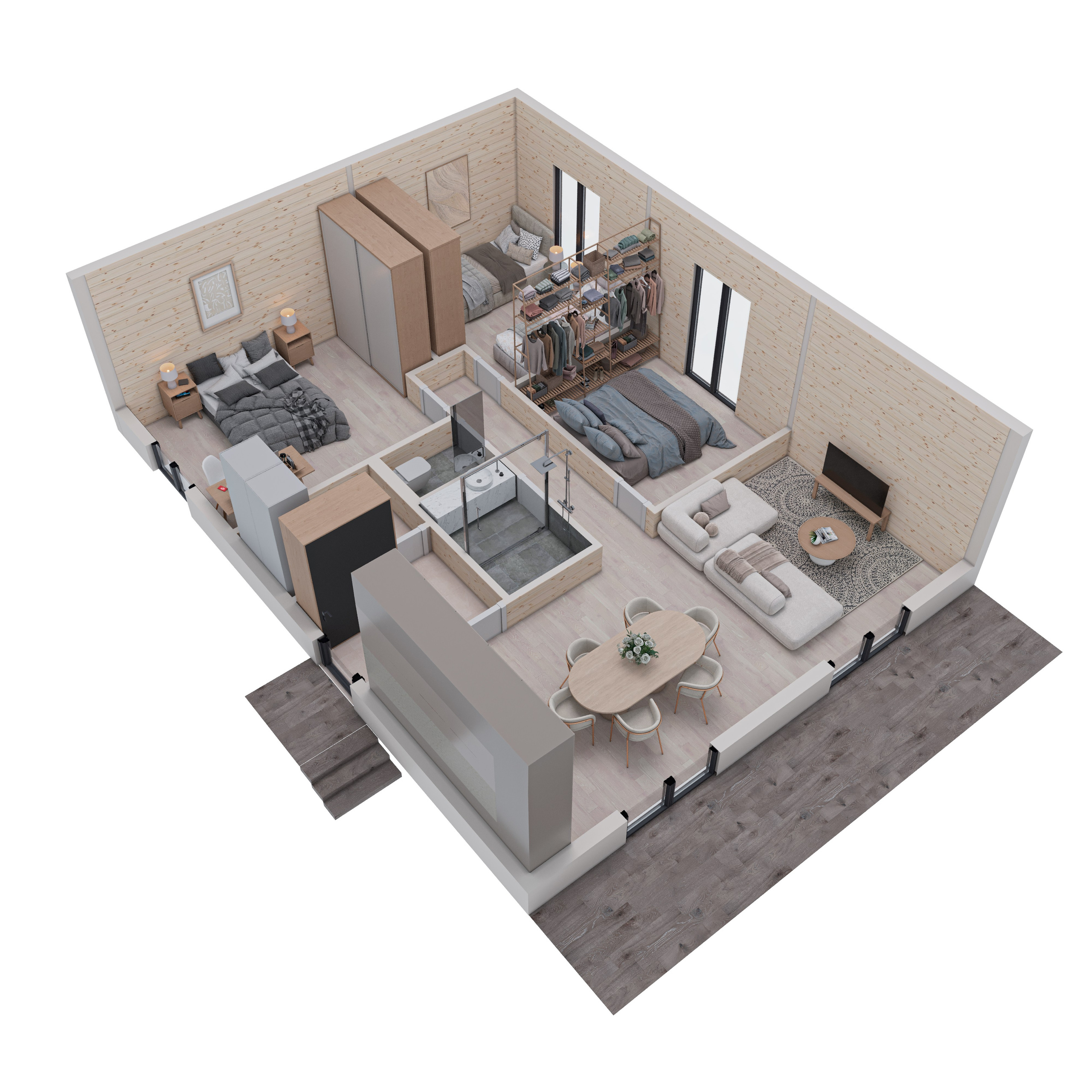 A1. 3D visualization of exteriors and interiors