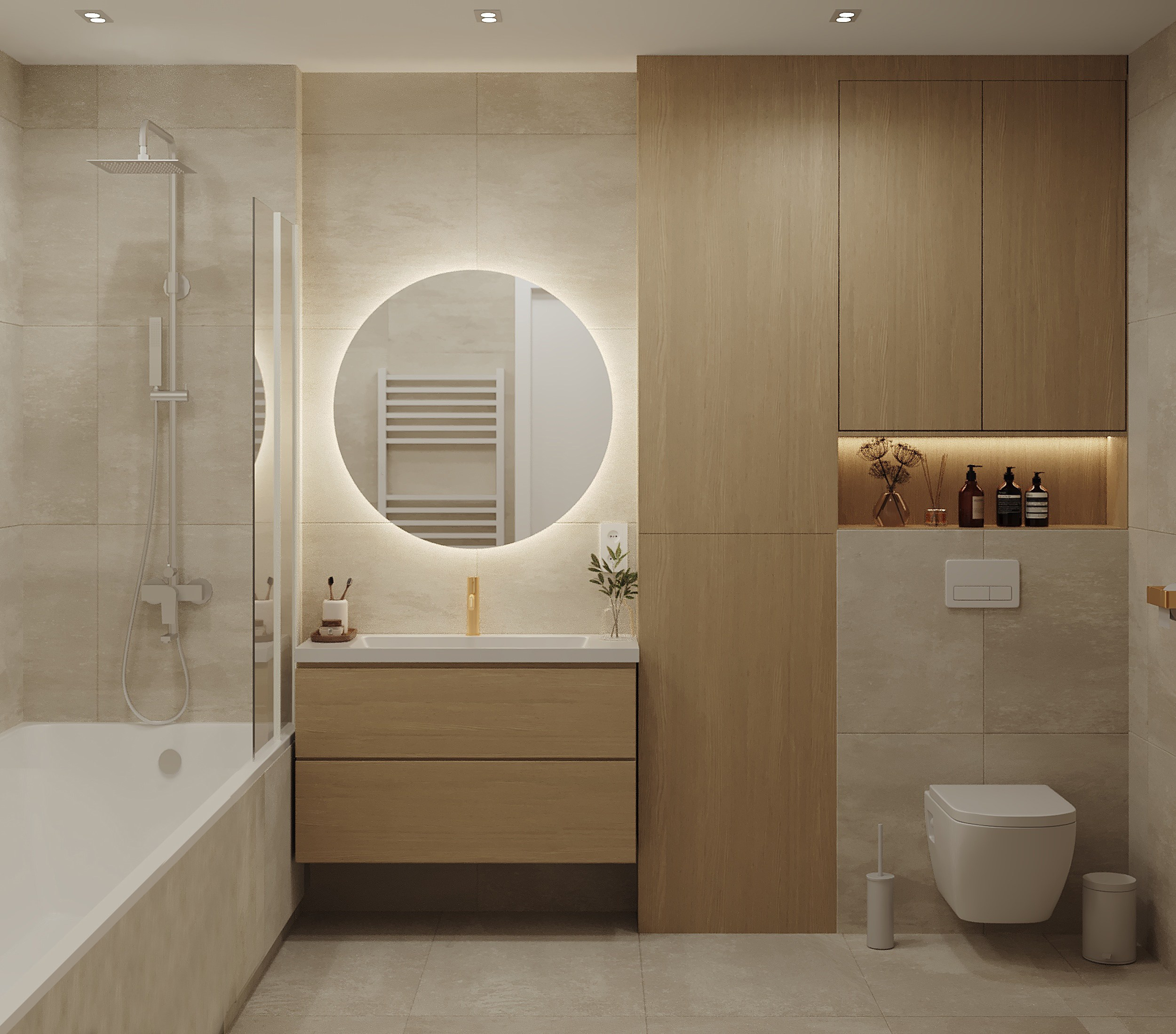 Современная квартира с элементами джапанди. Lina architector | Дизайн интерьера