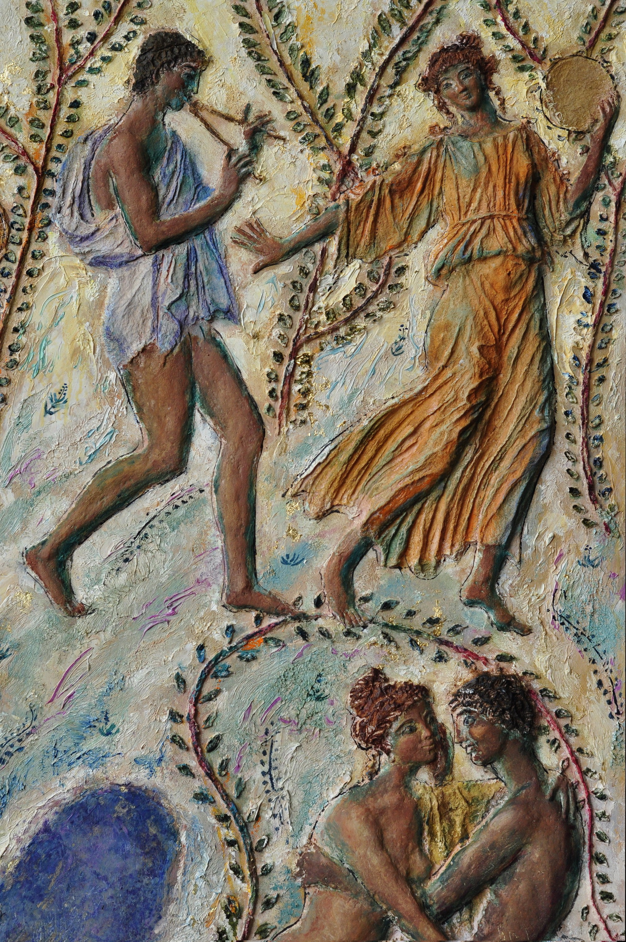 "Источник" рельеф на холсте, живопись, художник Федор Олевский, 2026