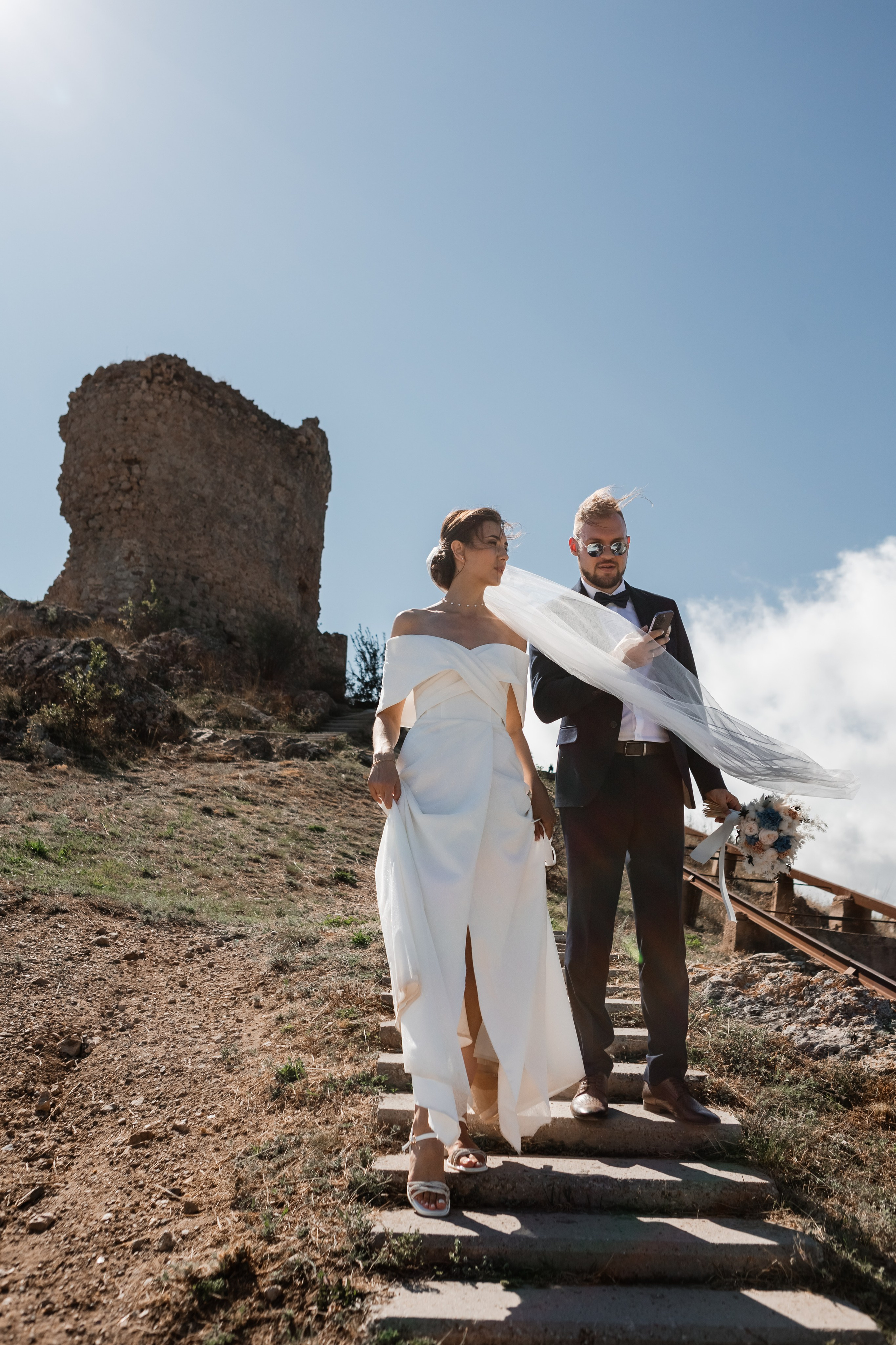 Свадебная съёмка в Балаклаве в крепости Чембало. Свадебный фотограф, фотосъемка в Крыму, Севастополе, Симферополе, Ялте
