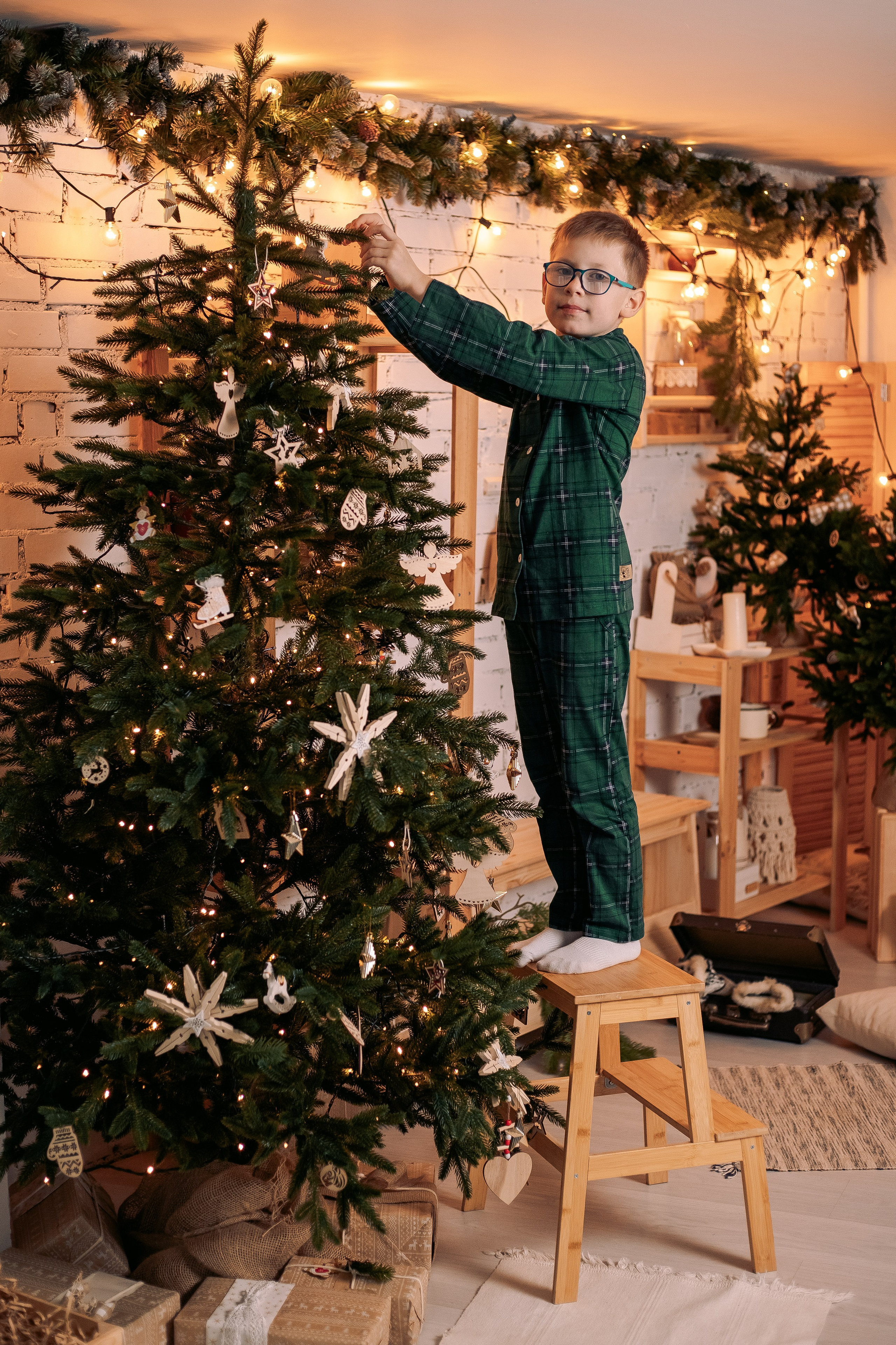 Новогодняя семейная фотосессия в фотостудии в пижамах. Фотограф в Санкт-Петербурге, Анна Скворцова