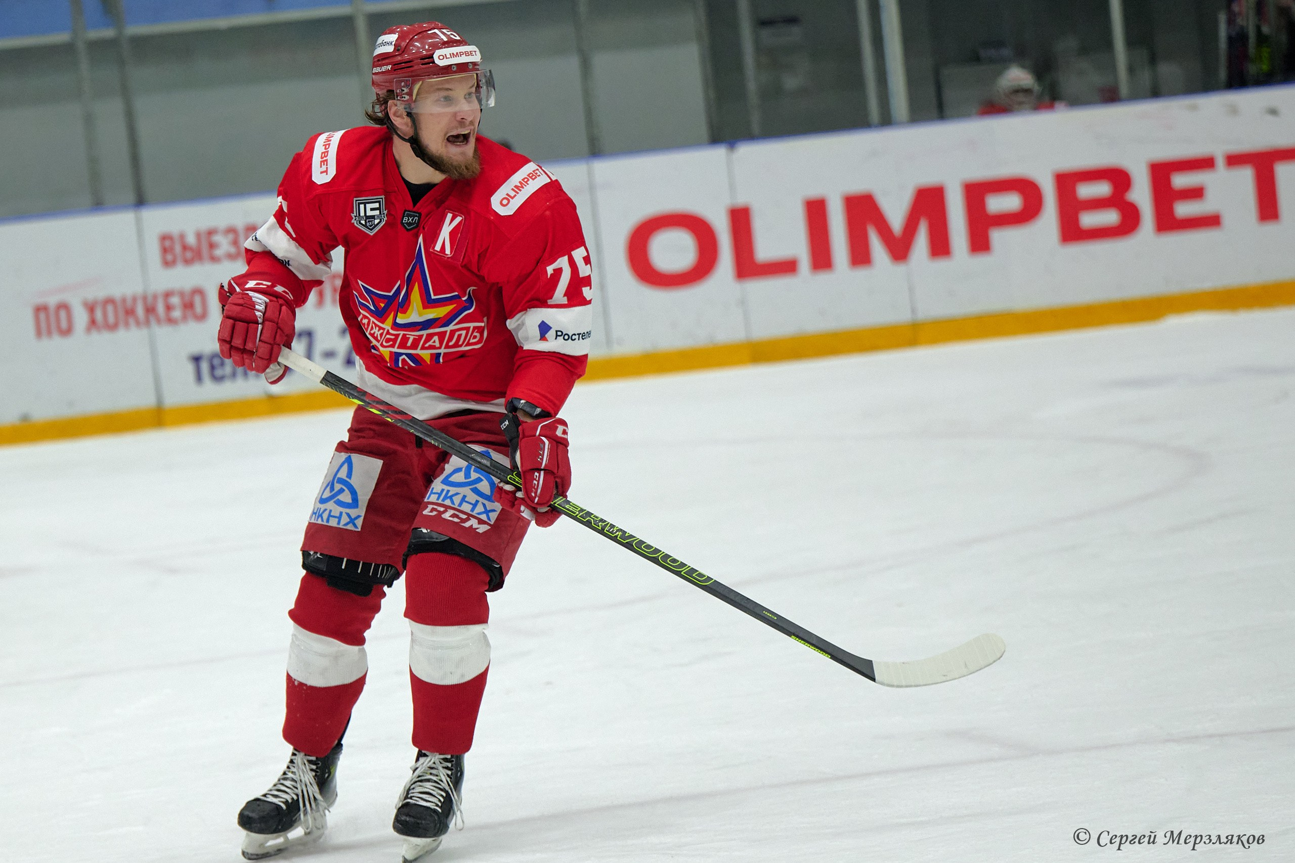 Хоккей. OLIMPBET Чемпионат России — ВХЛ Ижсталь — Барс. Спортивный репортажный фотограф в Ижевске Сергей Мерзляков