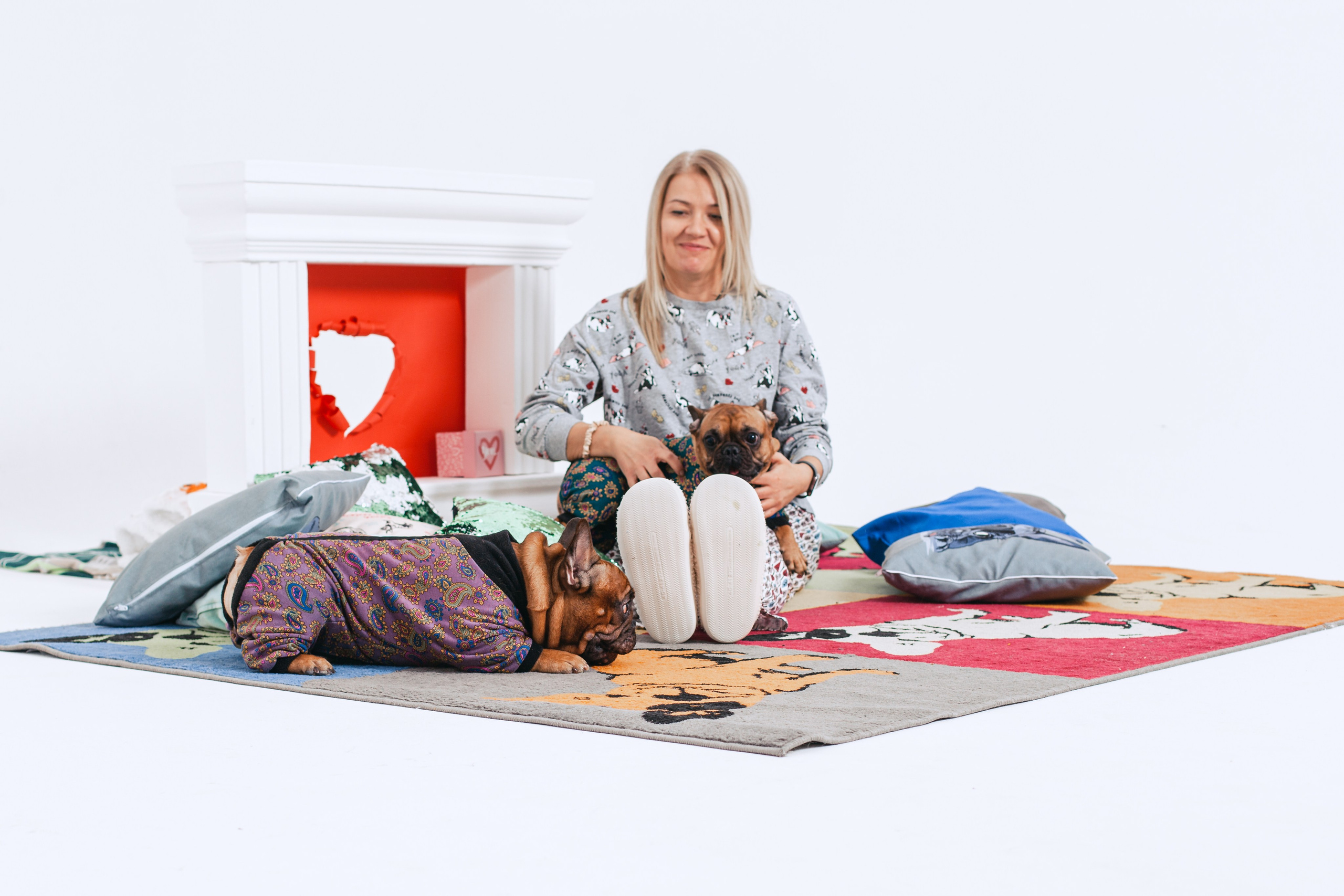 Пижамная вечеринка французских бульдогов и их хозяев. Фотограф-анималист Татьяна Степанова