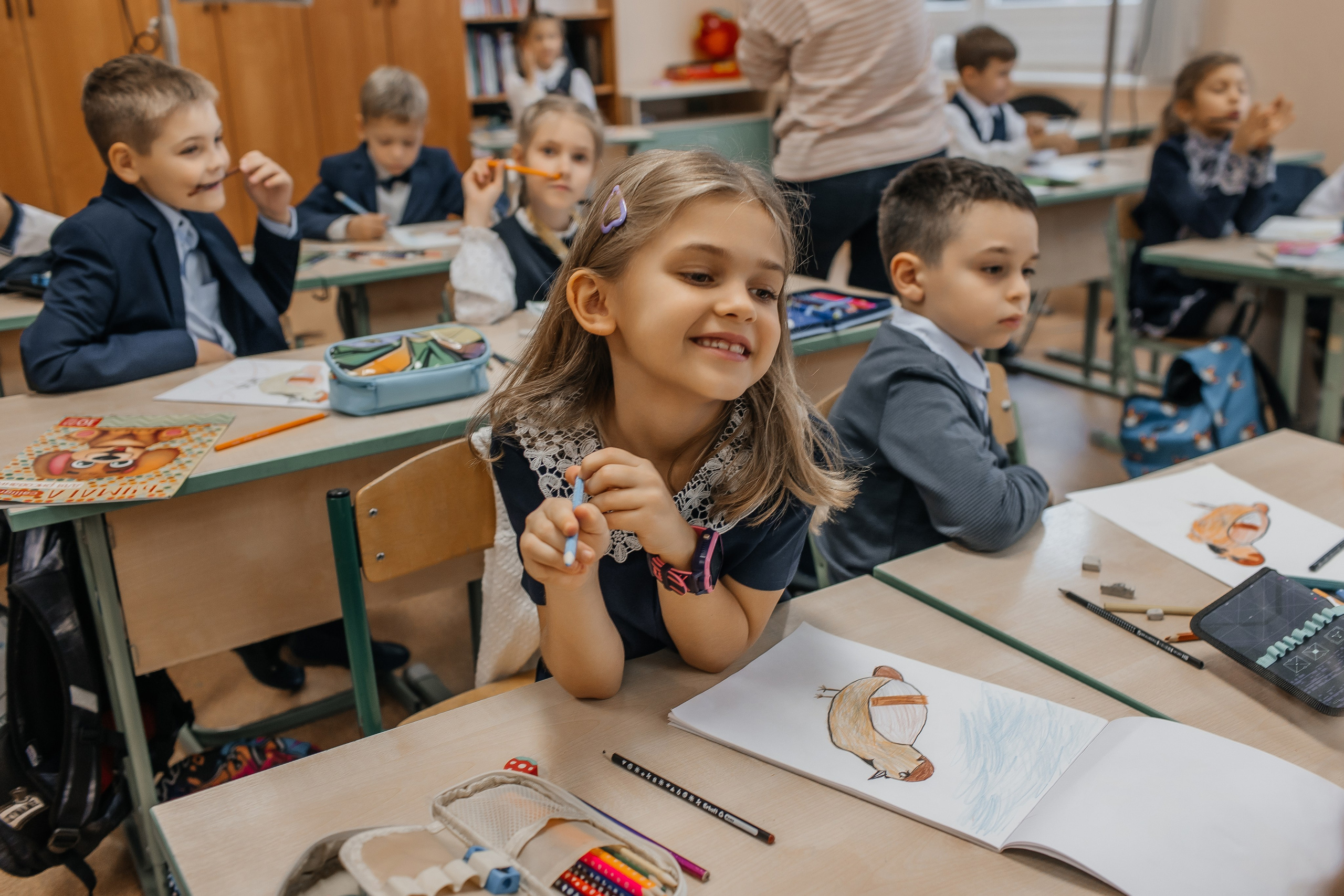 Первоклашки ГБОУ ЦОиС «Москва-98». Семейный фотограф в Москве Наталья Чуб, заказать Фотокнигу