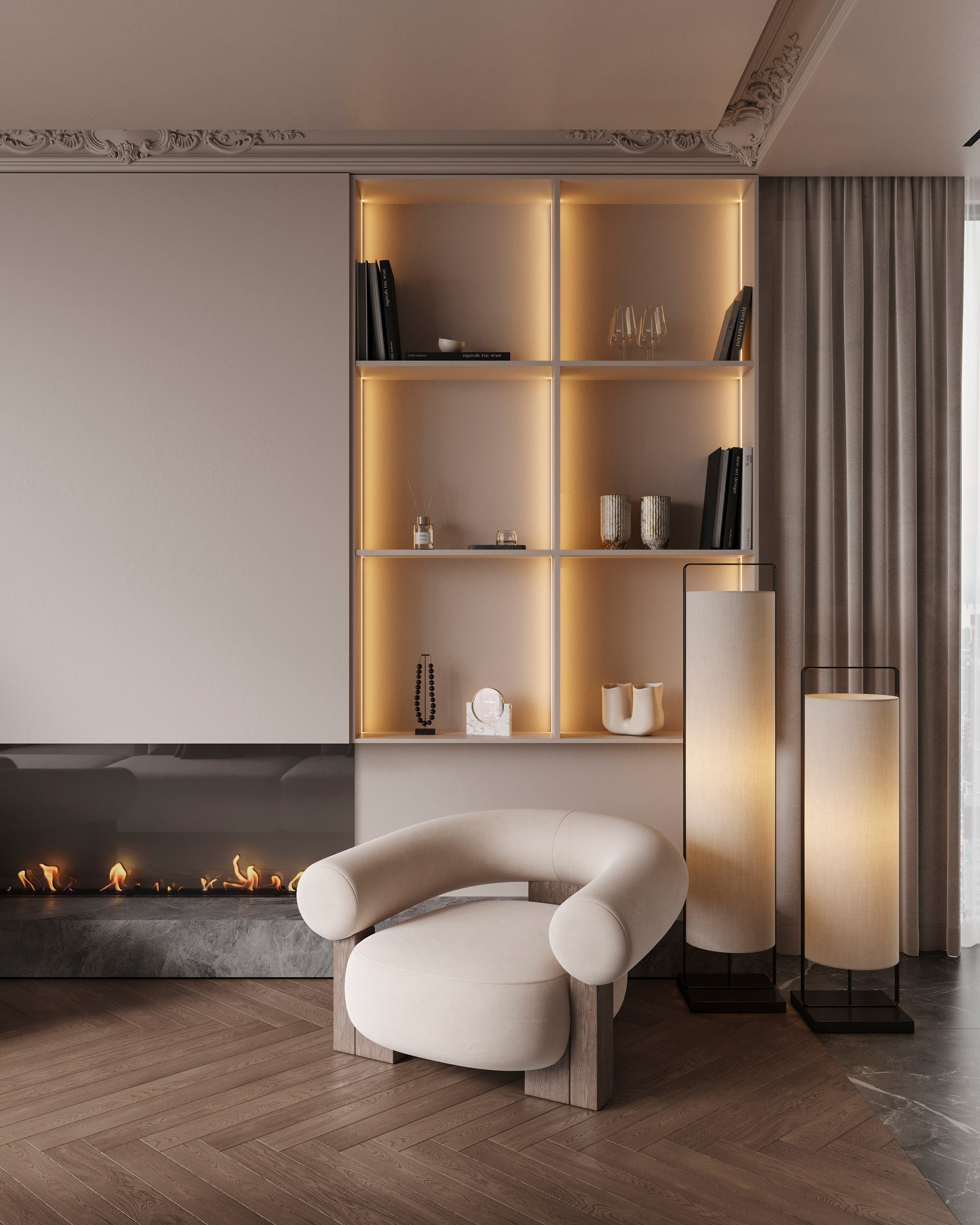 COZY SKYLINE | CONCEPTUAL PROJECT. Interior Visualization by Valerie Stetyukevich