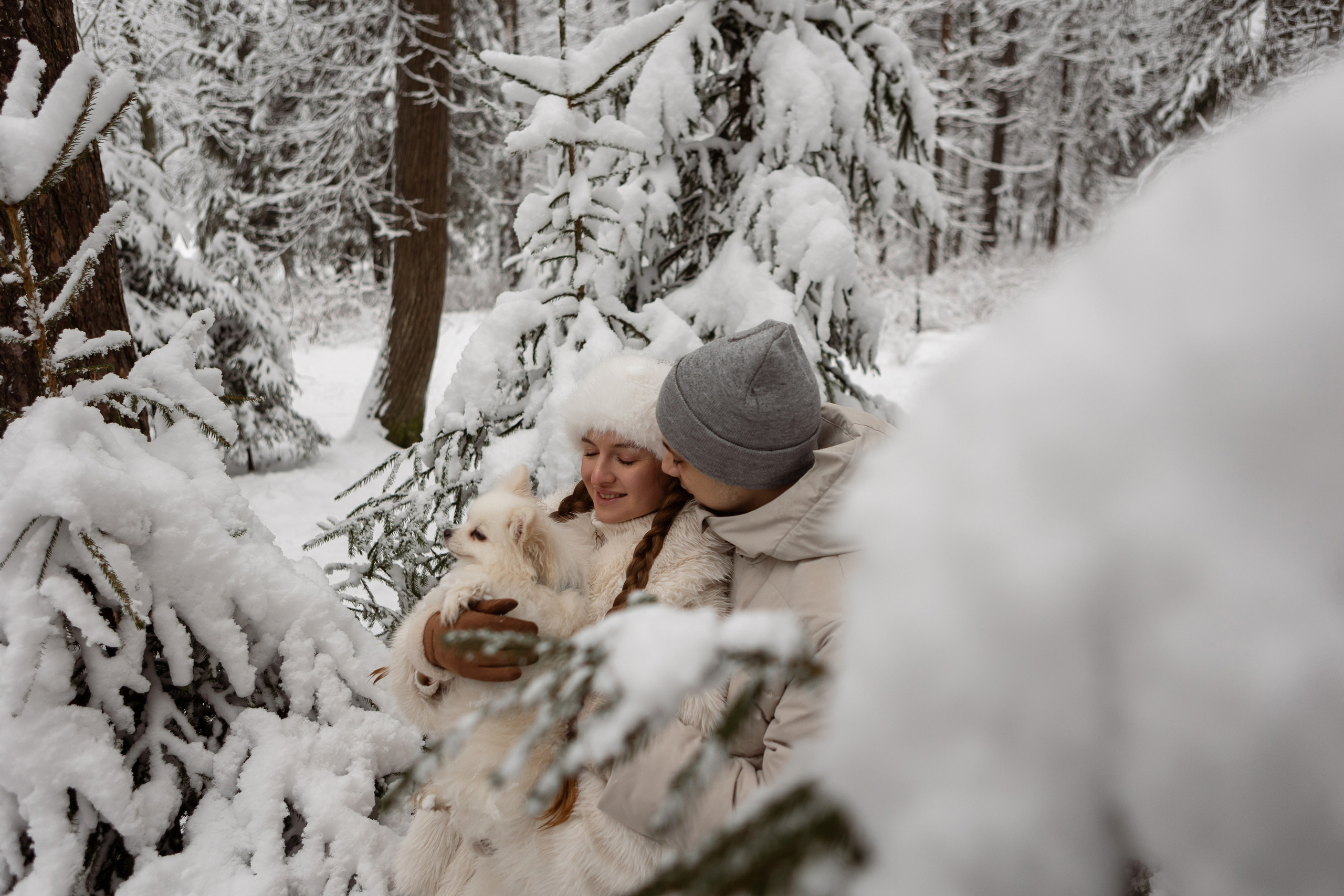 Новогодняя фотосессия с собачками в шуваловском парке. Свадебный фотограф в СПБ | Санкт-Петербурге Анастасия Рахимгулова