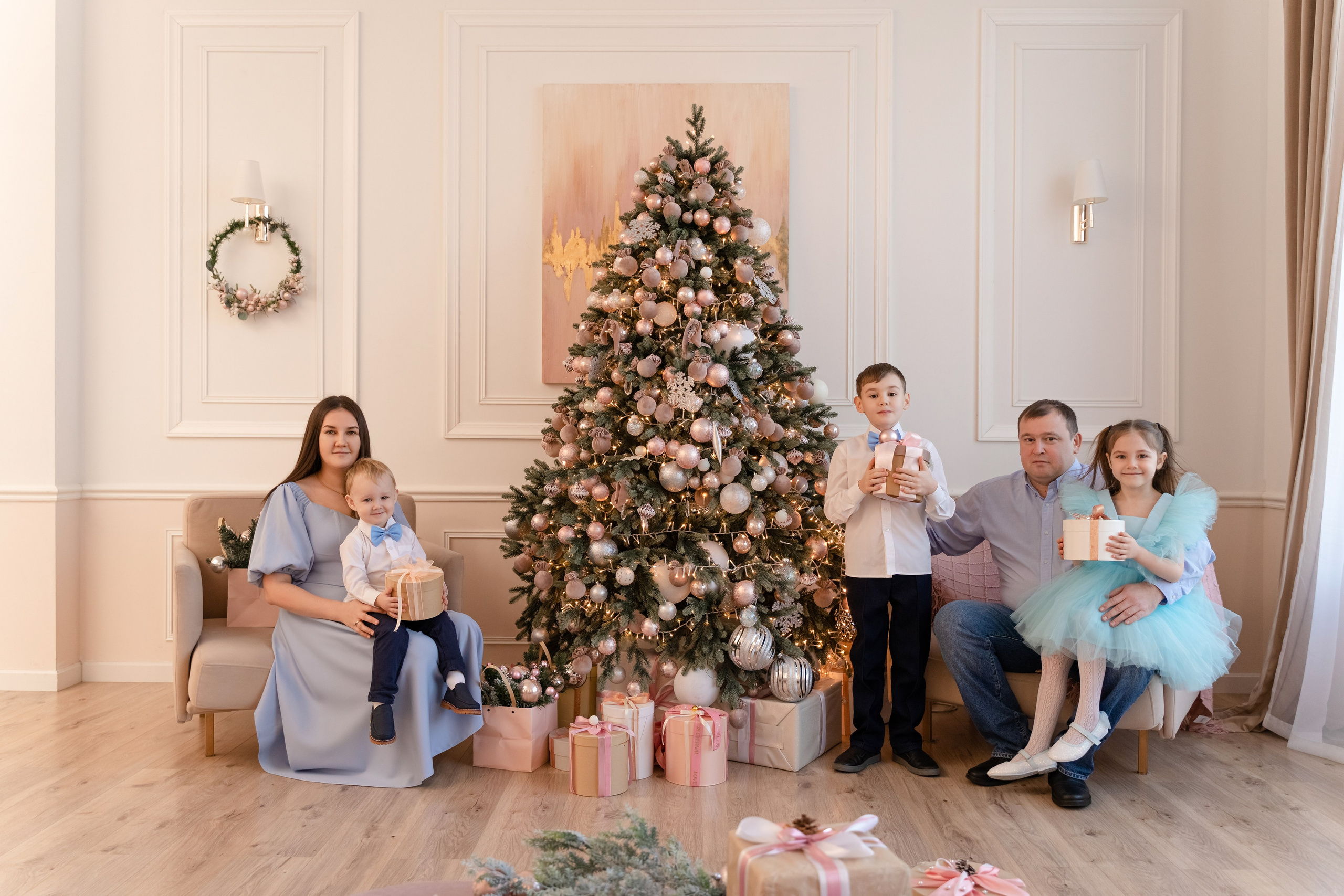 Новогодняя фотосессия для чудесной семьи. Свадебный и семейный фотограф в Санкт-Петербурге Олеся Еремеева