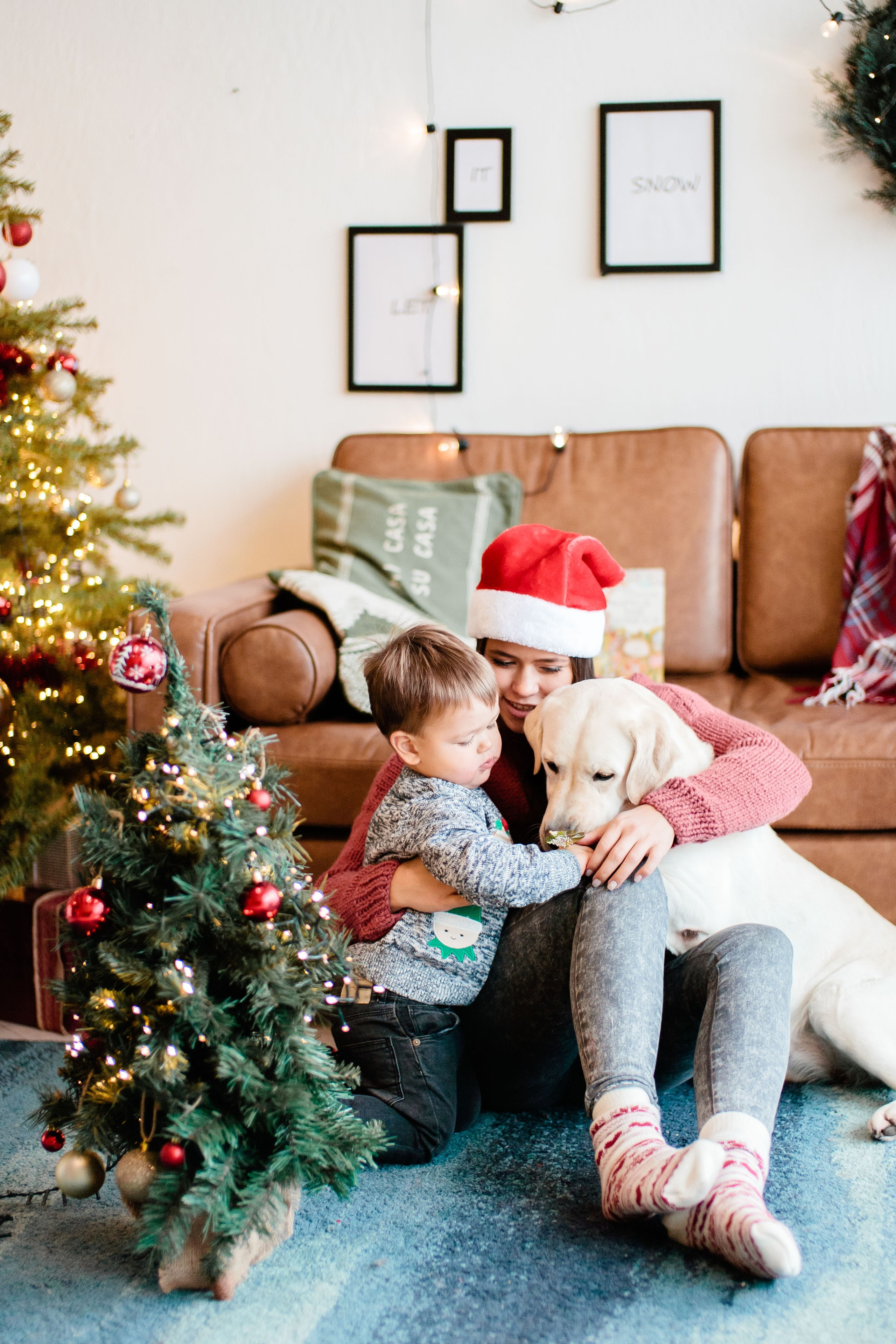 Семейная Новогодняя фотосессия в студии, фотограф в Москве