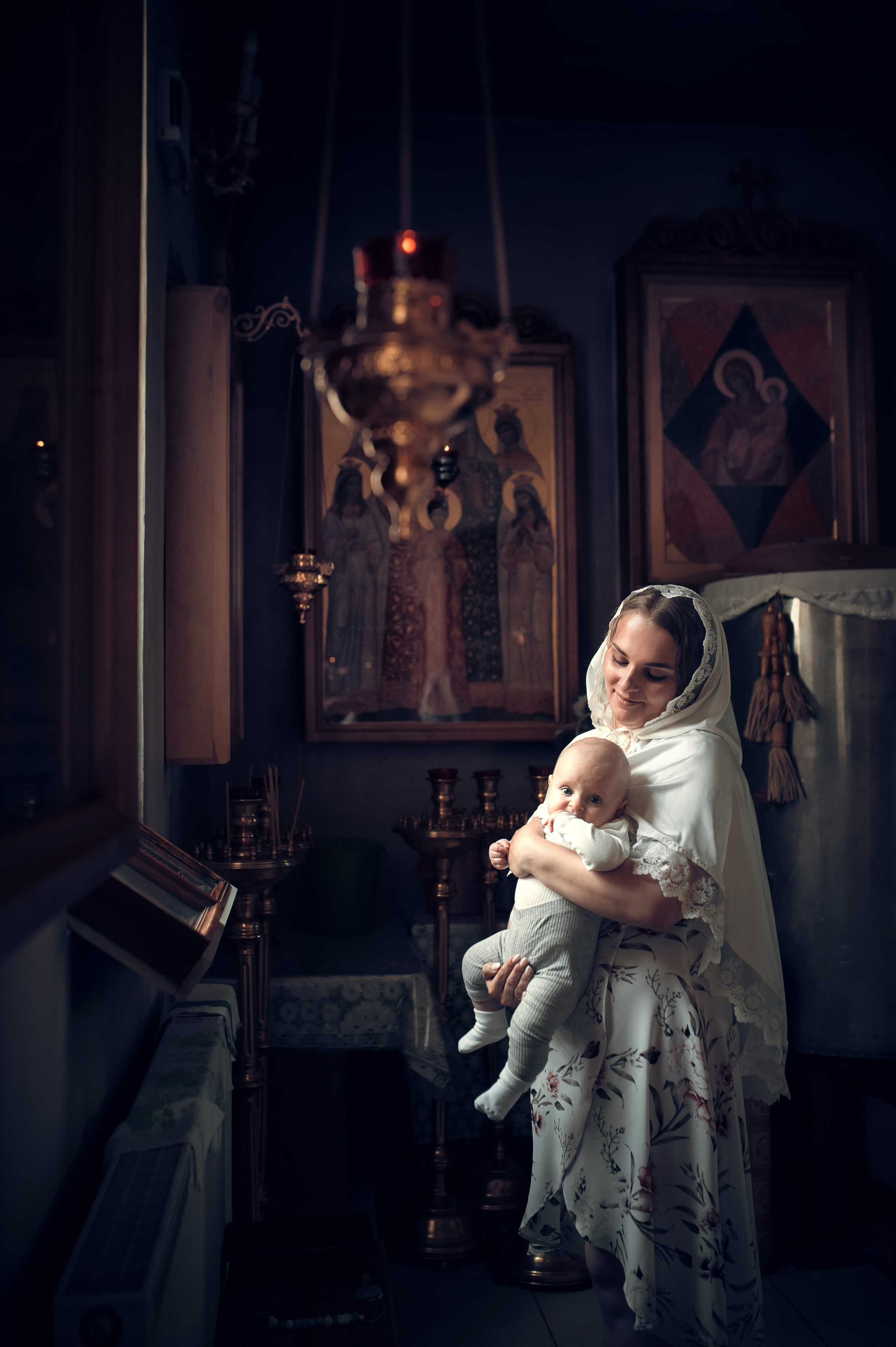 Таинство Крещения Крестовоздвиженский храм. Семейный фотограф Олеся Батурина Рязань