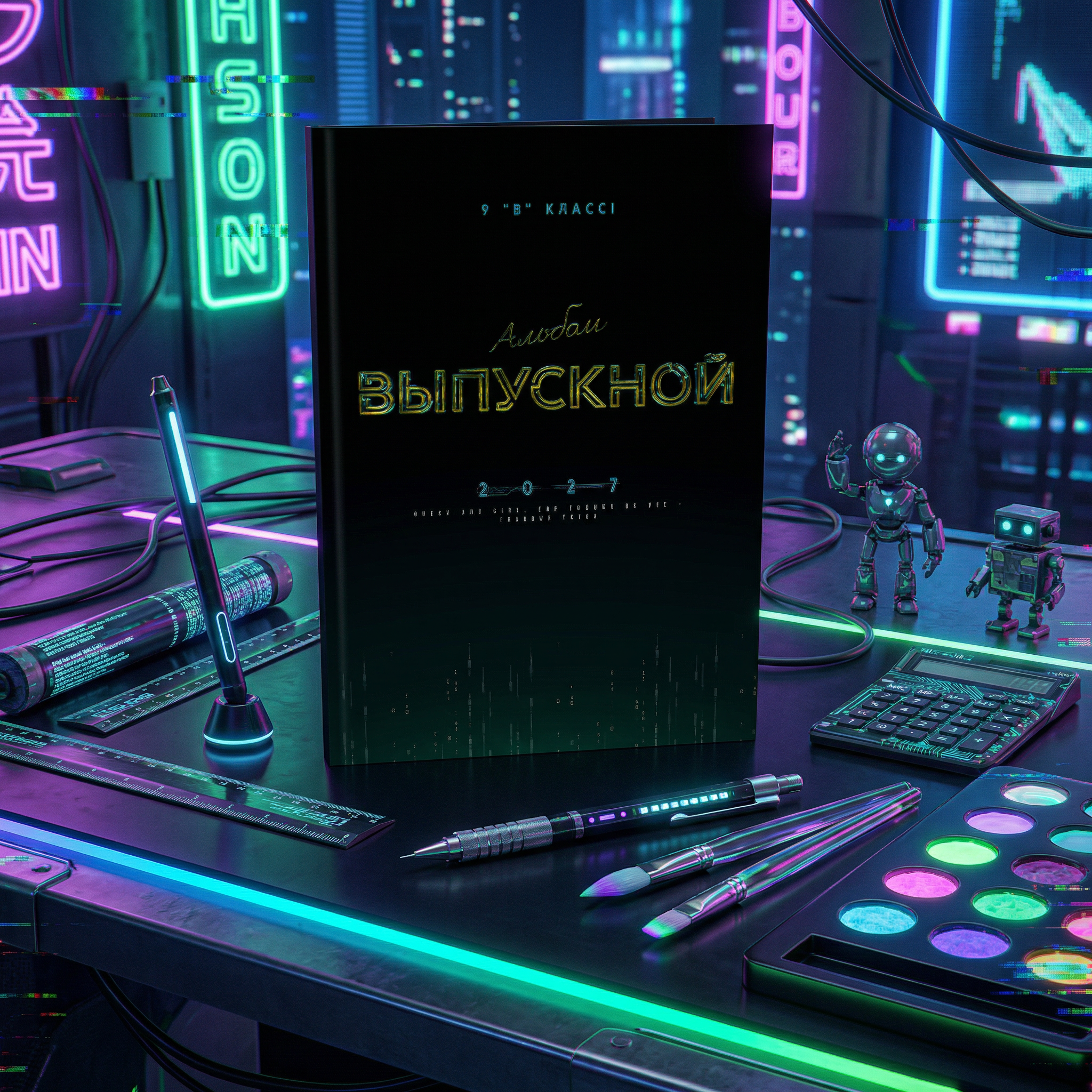 033 Cyberpunk. Дизайны, psd шаблоны школьных и выпускных альбомов и обложек