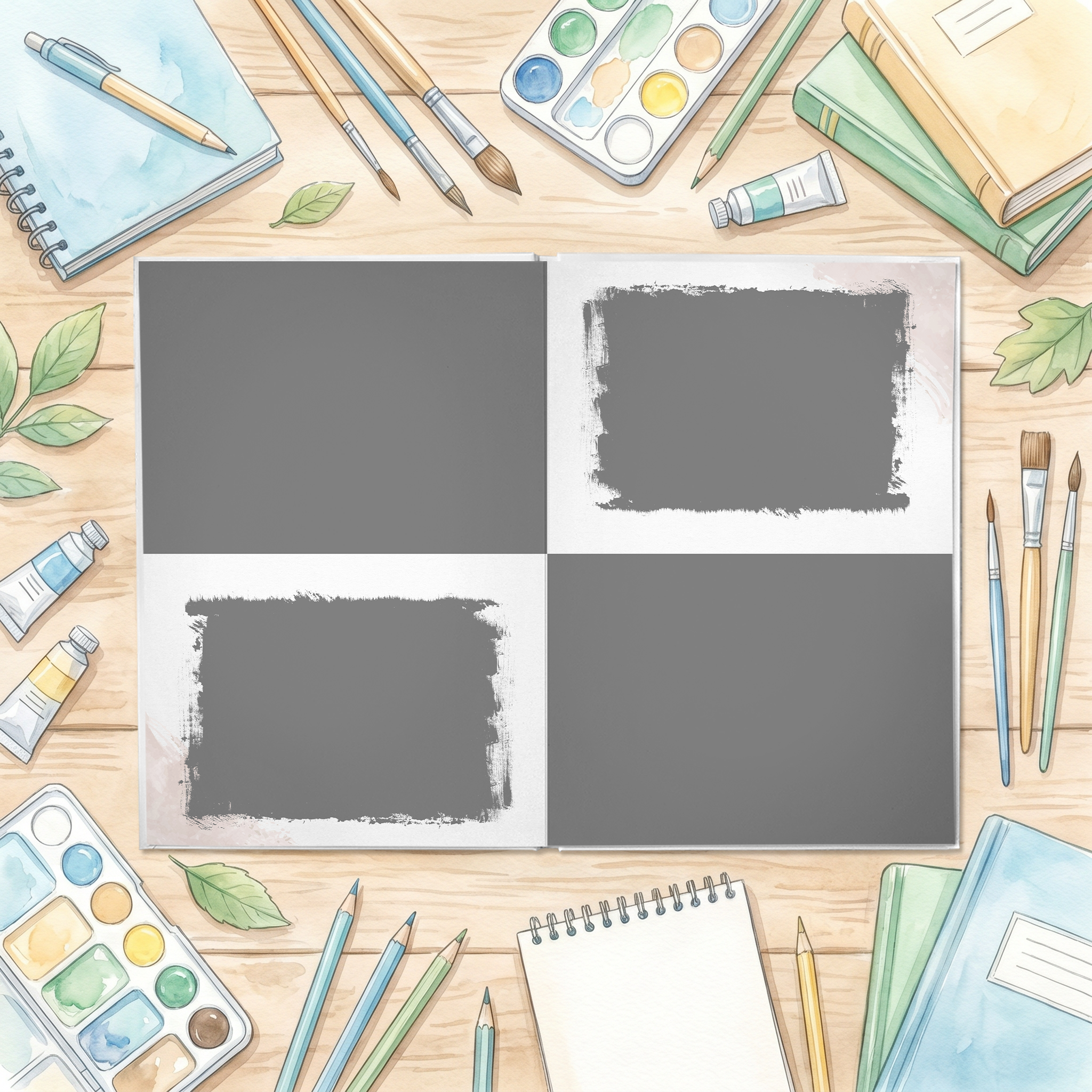 020 Aquarel. Дизайны, psd шаблоны школьных и выпускных альбомов и обложек