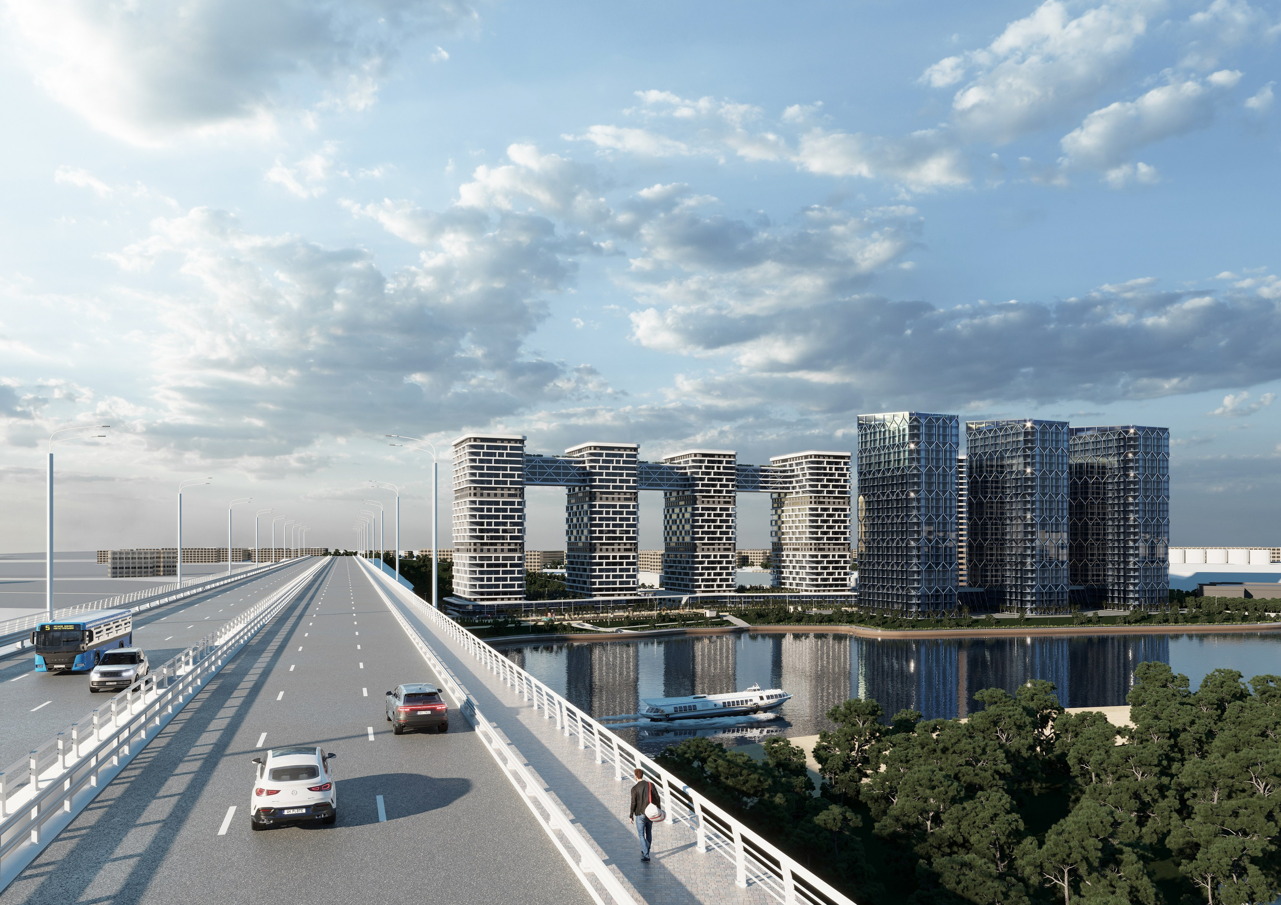 3D визуализация жилого комплекса в Ростове-на-Дону, современная архитектура.