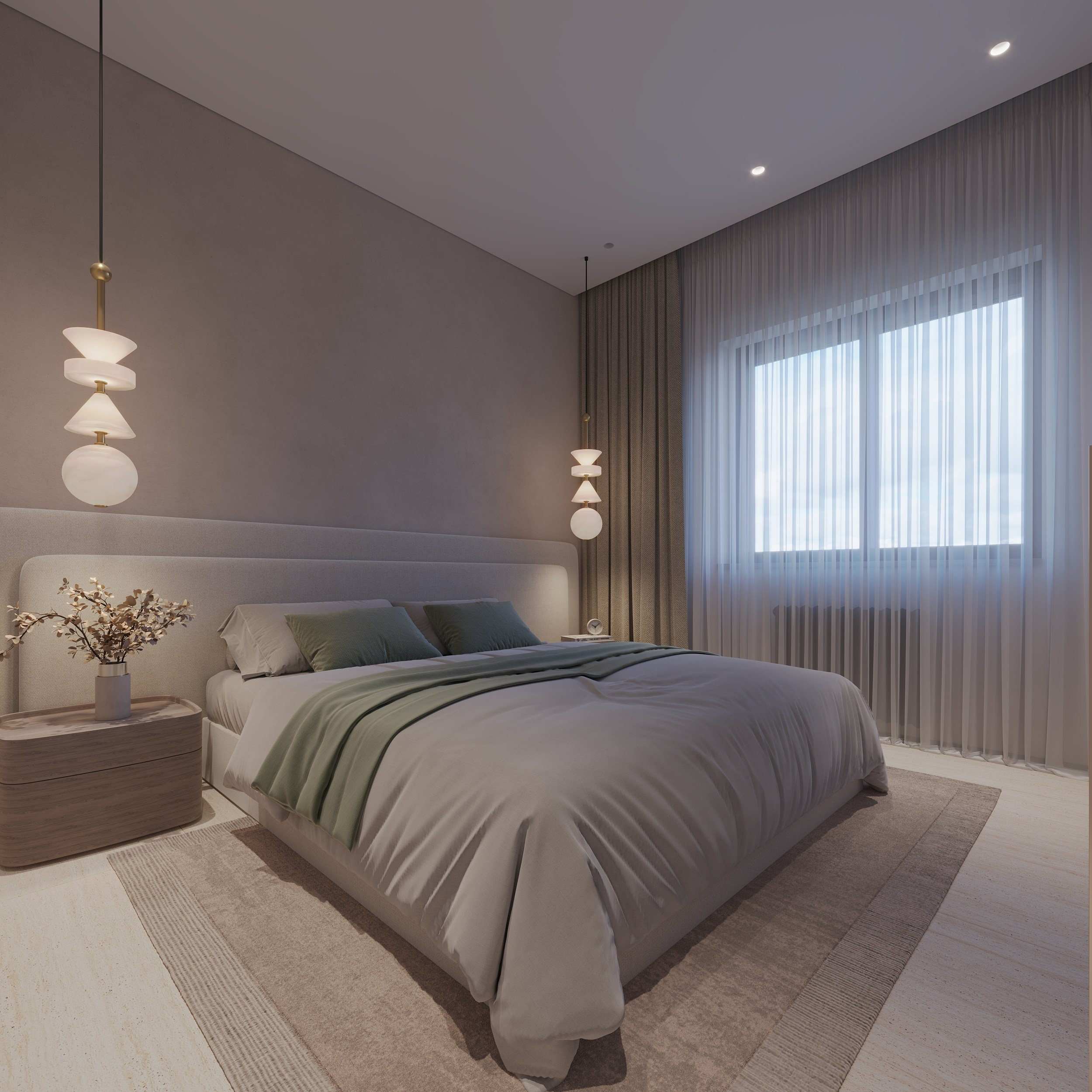 Интерьер квартиры в тёплых тонах — 3D визуализация от Baxx Pro для дизайнера Дианы Кова. 3Д Визуализация Интерьера и Архитектуры