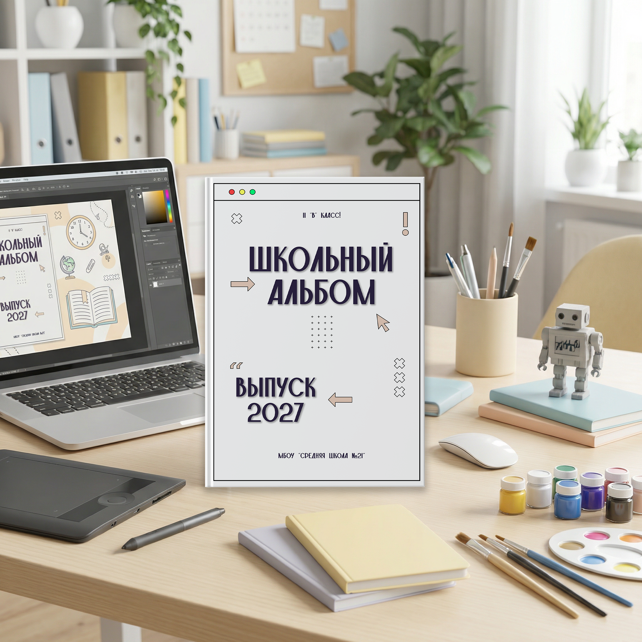036 Internet II. Дизайны, psd шаблоны школьных и выпускных альбомов и обложек