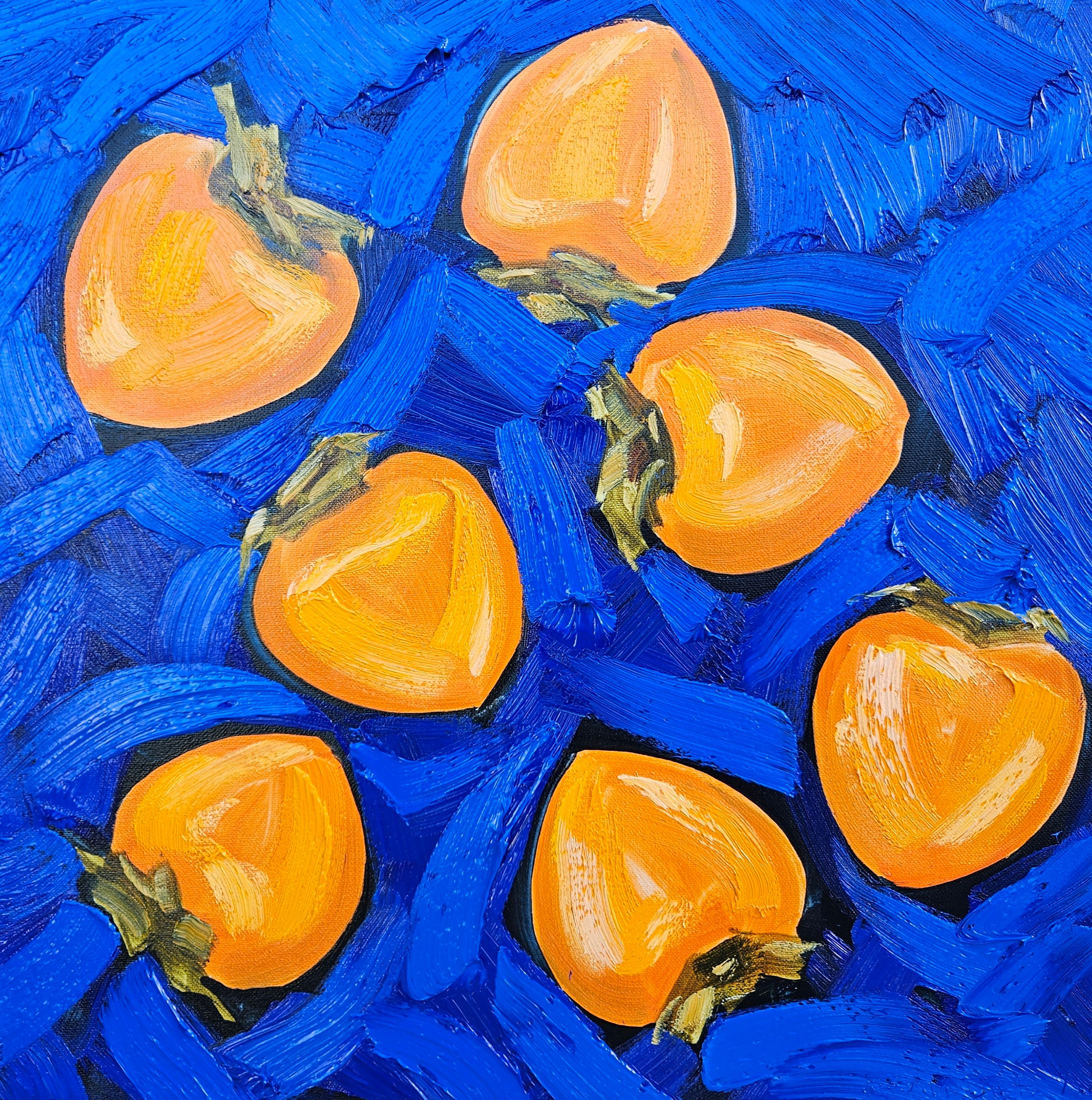 "Хурма". 2024. Холст, масло. 40х40 см. (в частной коллекции)