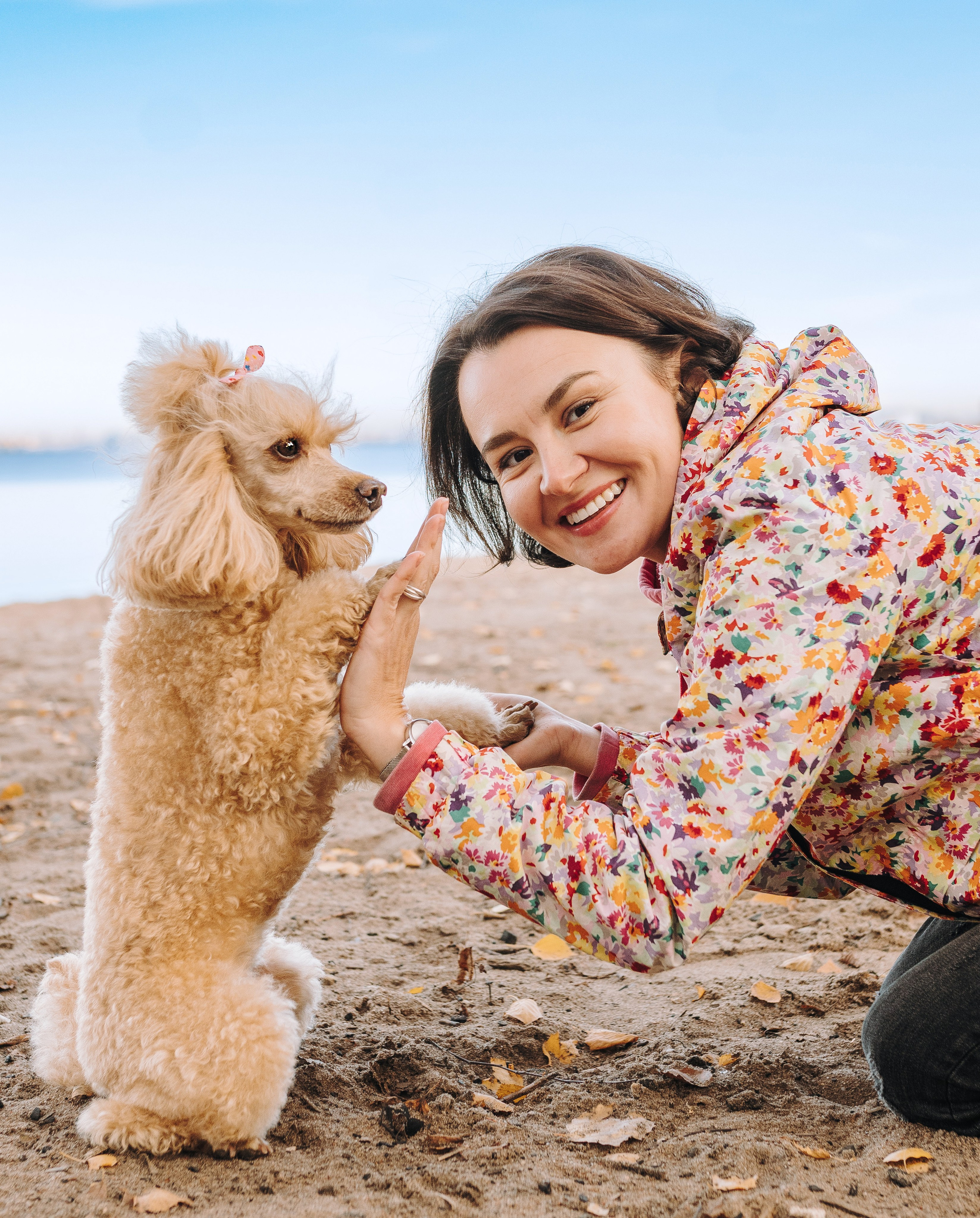 Фотосессия с собакой на пляже. Фотограф анималист в Спб недорого Олеся Майорова
