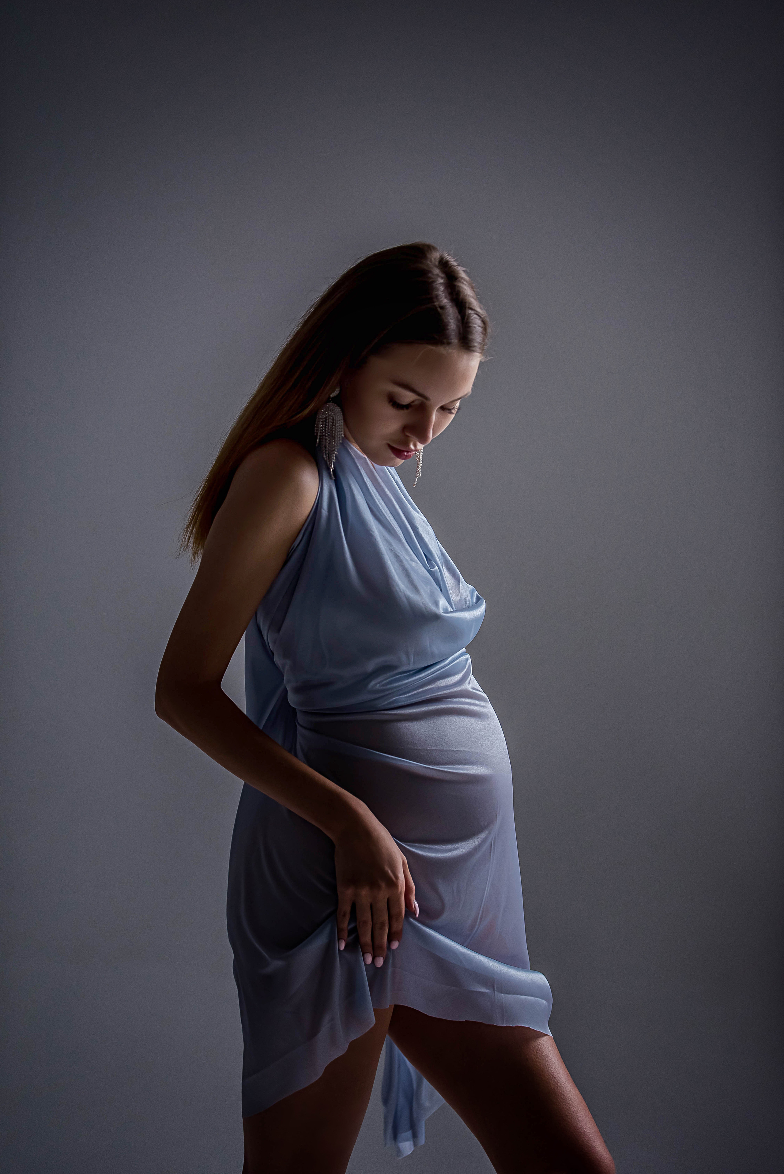 Вика Беременная в тканях. Арт-фотограф Евгений Матвиенко