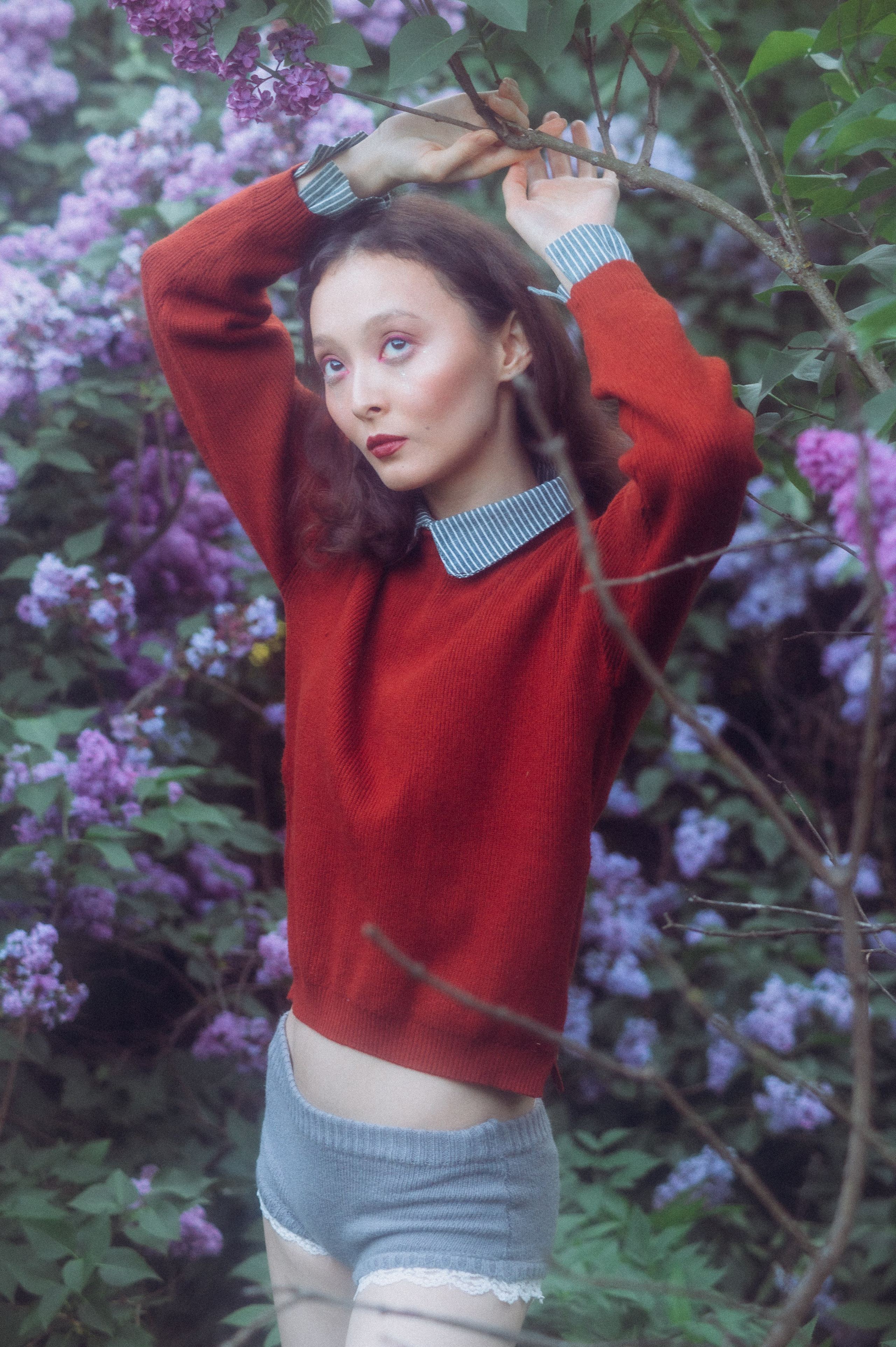 Улична фотосессия в Москве в цветах