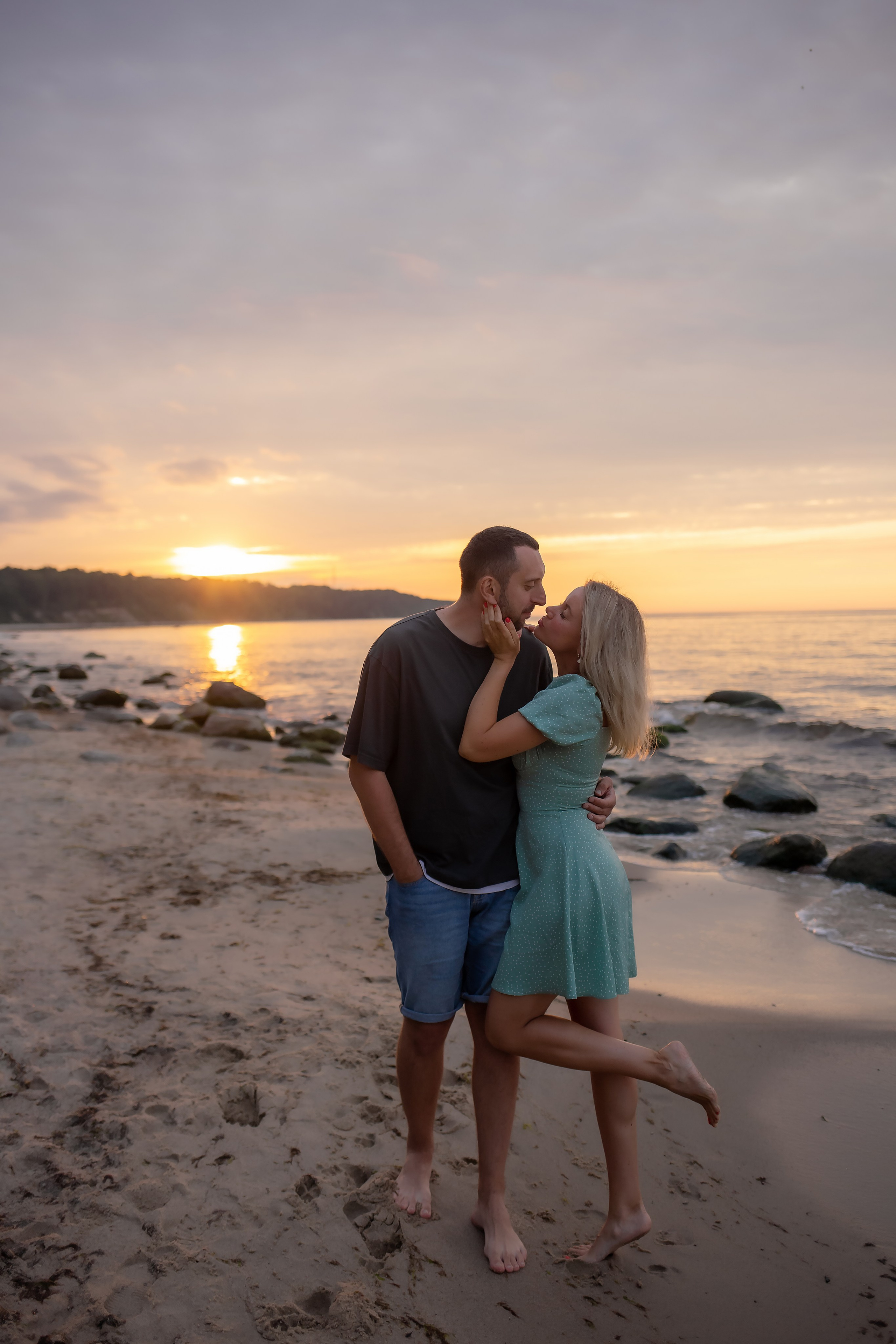 Есеня, Леня и Аня. Закат в Куликово. Фотограф в Калининграде Решетникова Алина