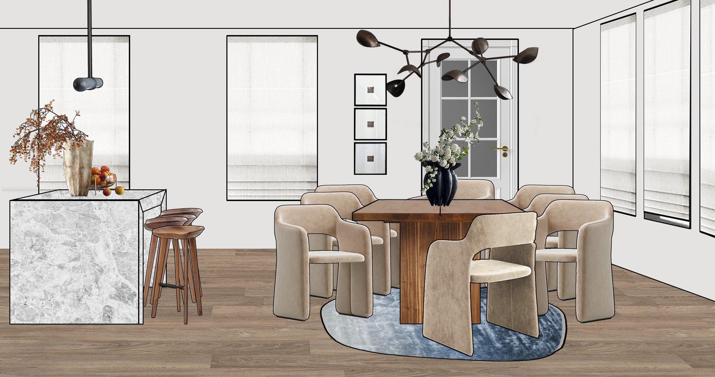 Various projects for decorating individual rooms. SHAIMERDINOVA INTERIORS