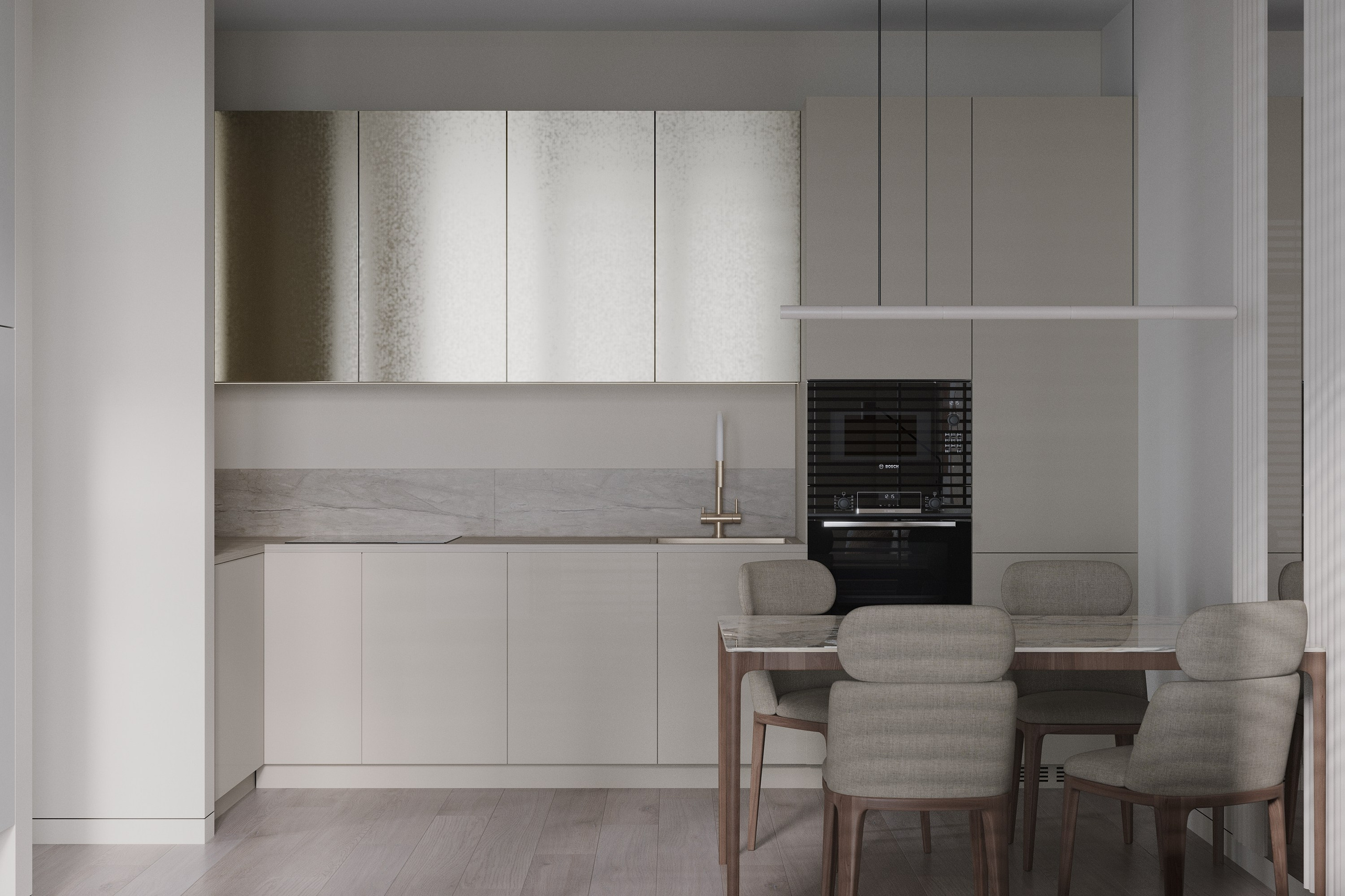 30 m² КУХНЯ-ГОСТИНАЯ. 3d визуализатор