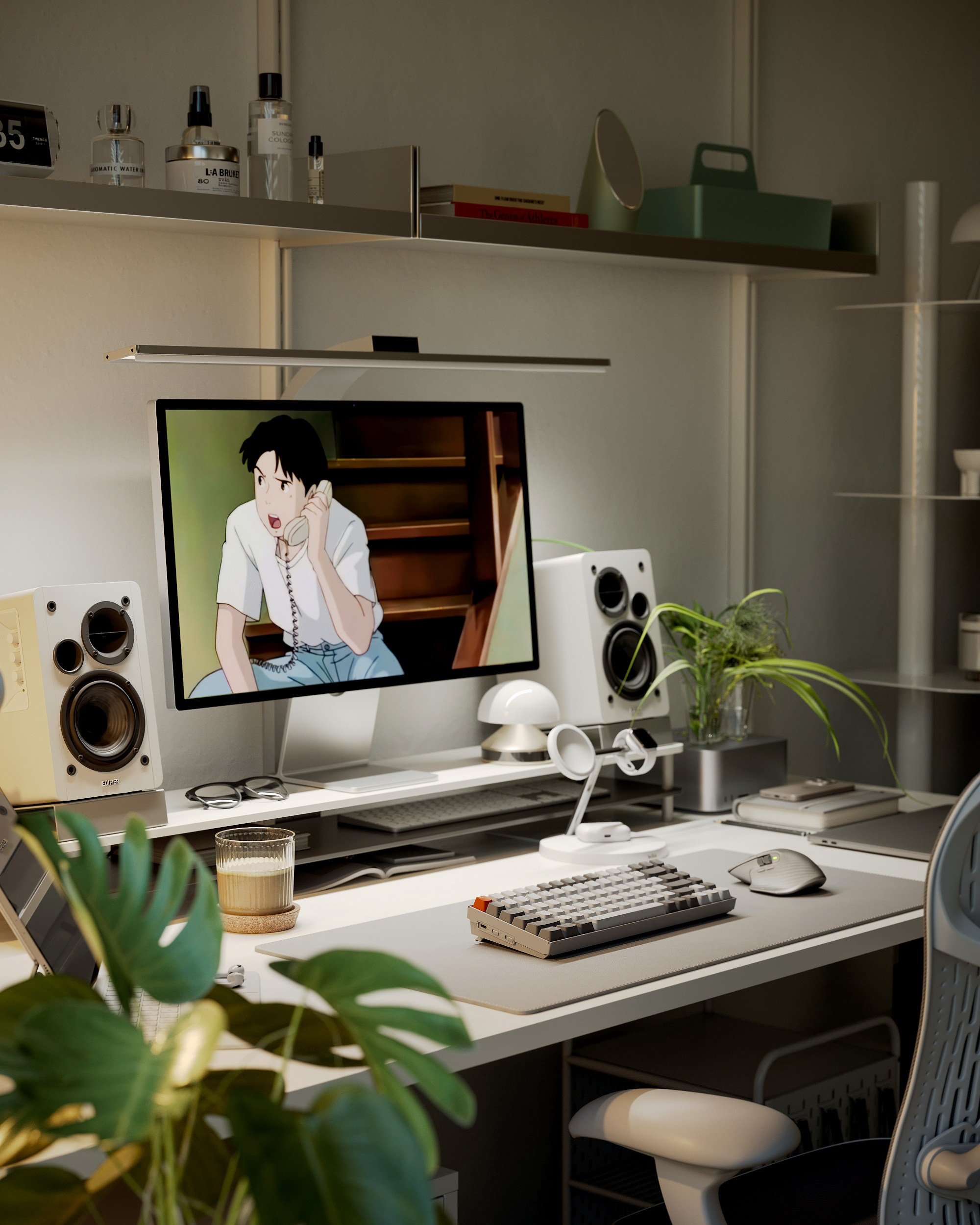 WHITE HOME OFFICE. 3D визуализация интерьера eugene7even