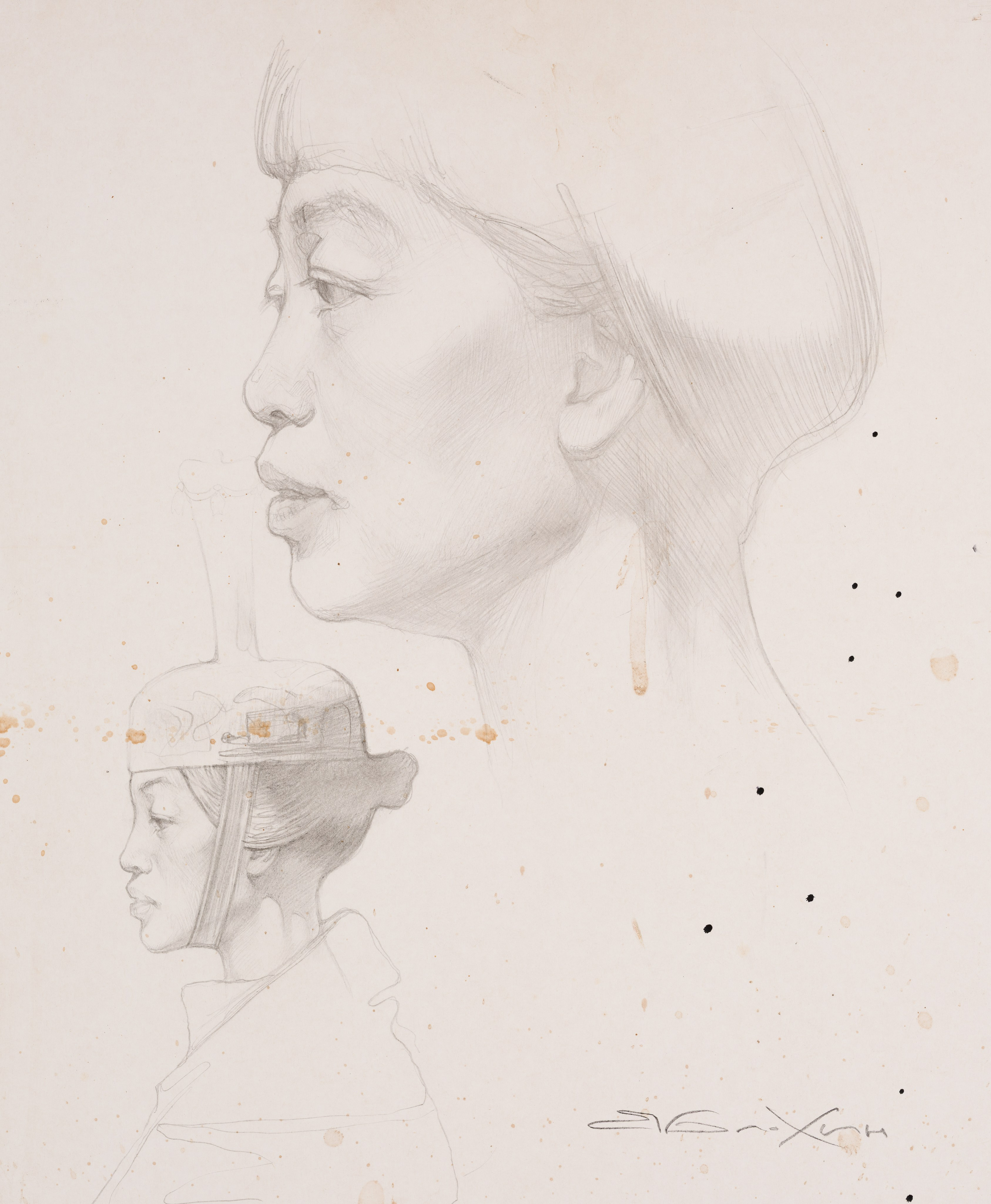 «Портрет Галины Ким» - художник Валерий Блохин (бумага, карандаш, 34x28 см, 2000)