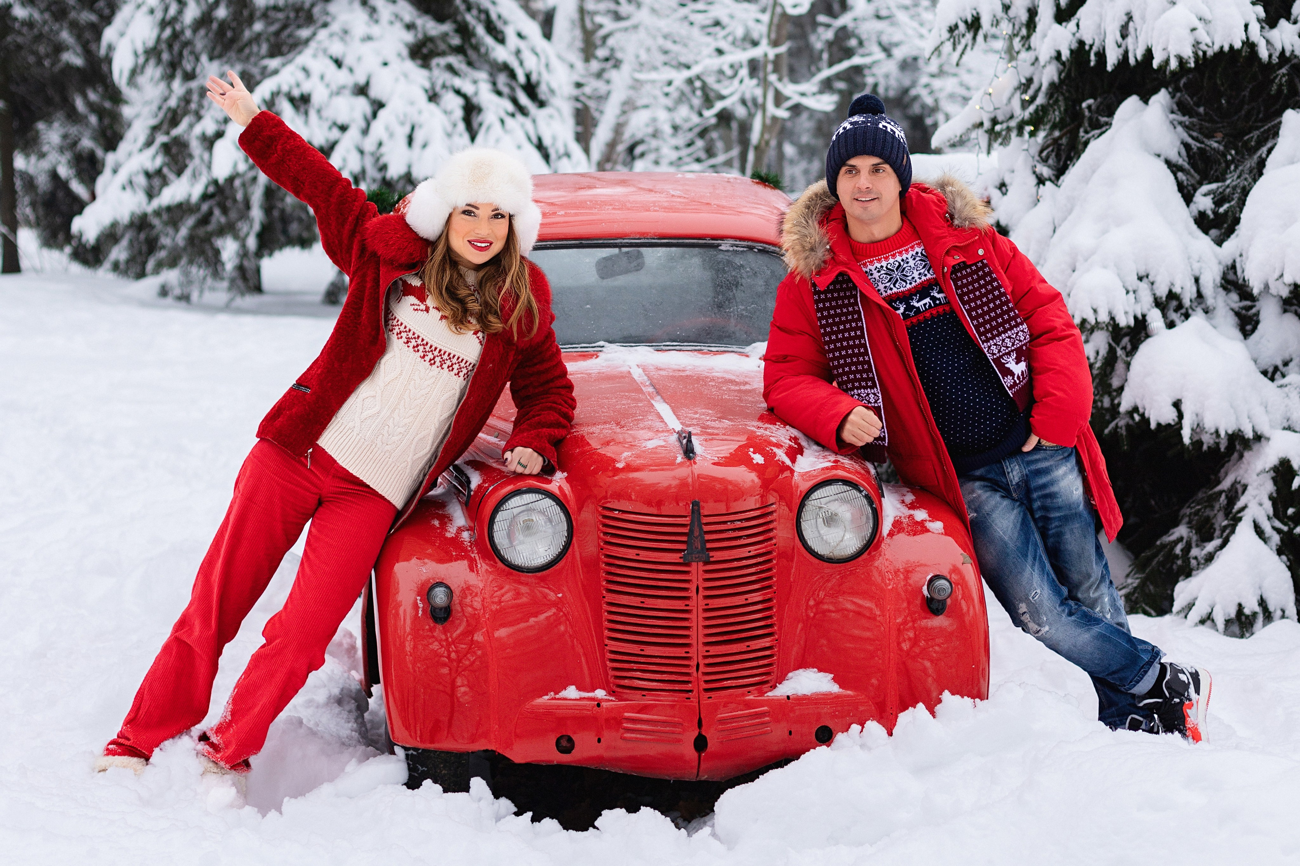 Фотосессия в зимнем лесу для пары. Трубинова Екатерина | Семейный фотограф | Москва