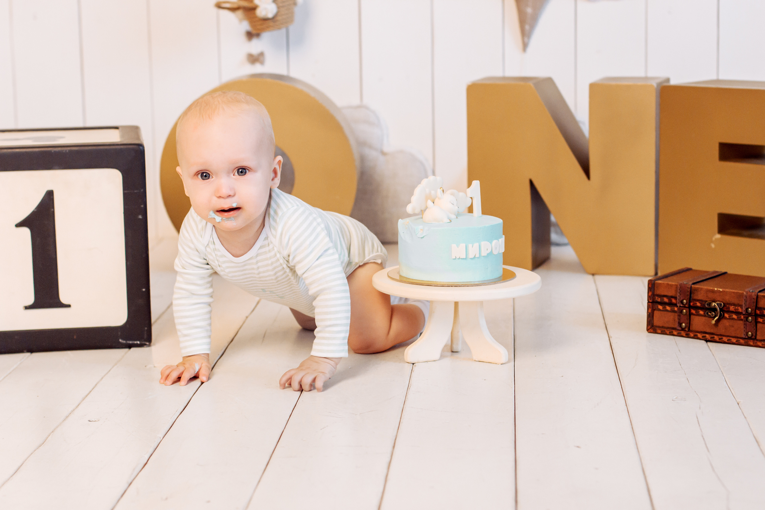 Мирон — 1 годик. «Вперед — к новым свершениям!». Виктория Ларина — Портретный профессиональный фотограф в Иркутске