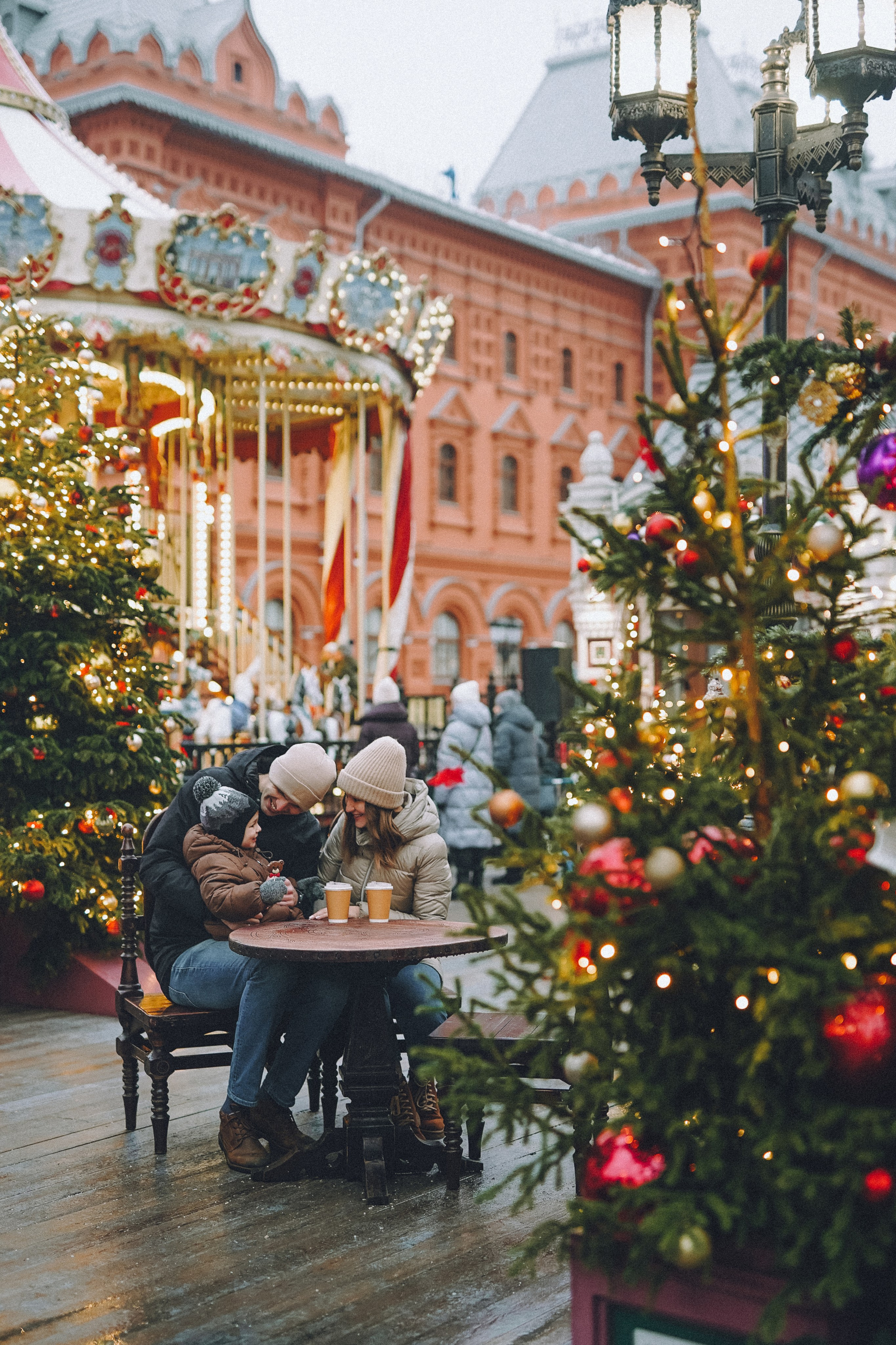 Прогулка по новогодней Москве для Юли, Жени и Вани. Фотограф Наталья Колганова