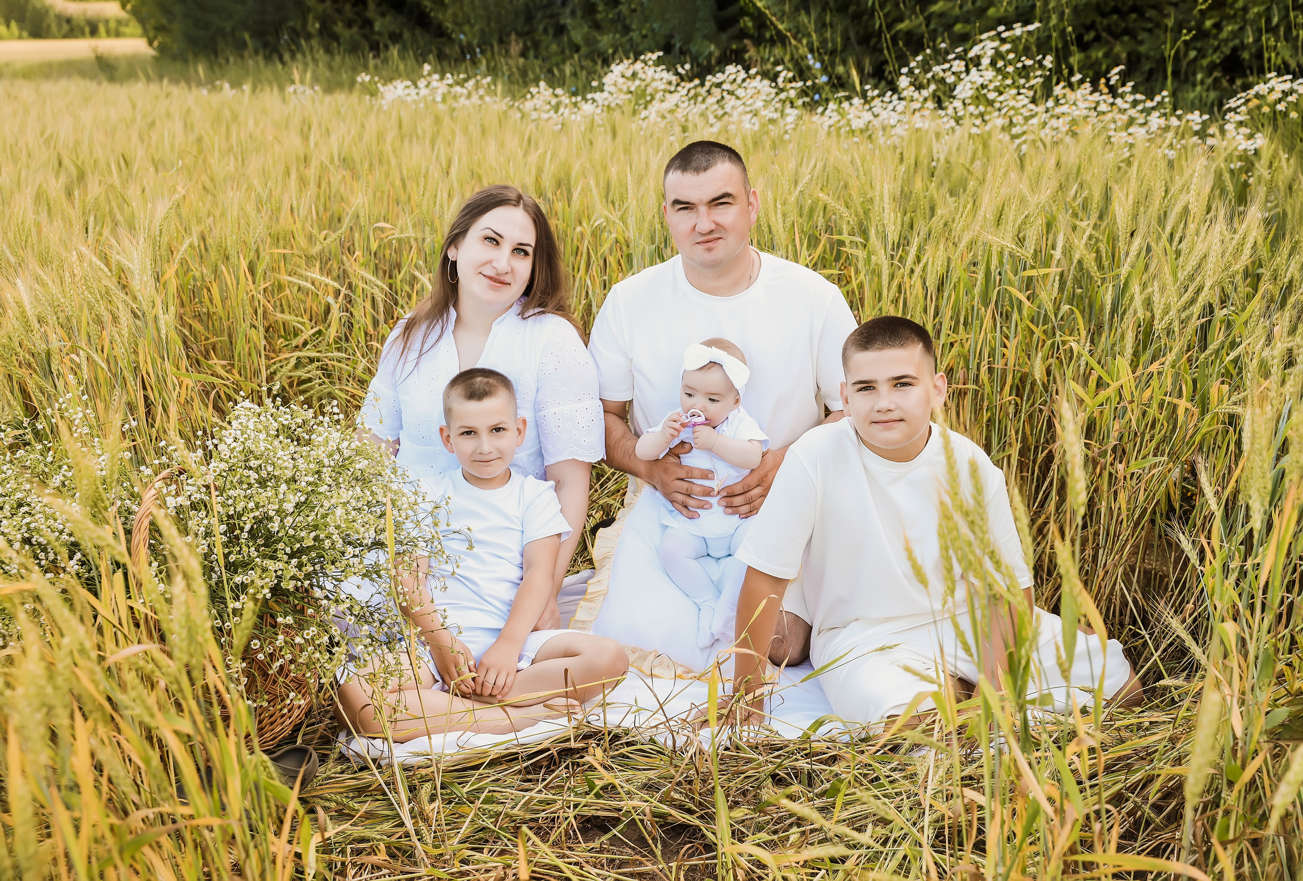 Семейная в колосках. Школьный и детский фотограф Старожилово