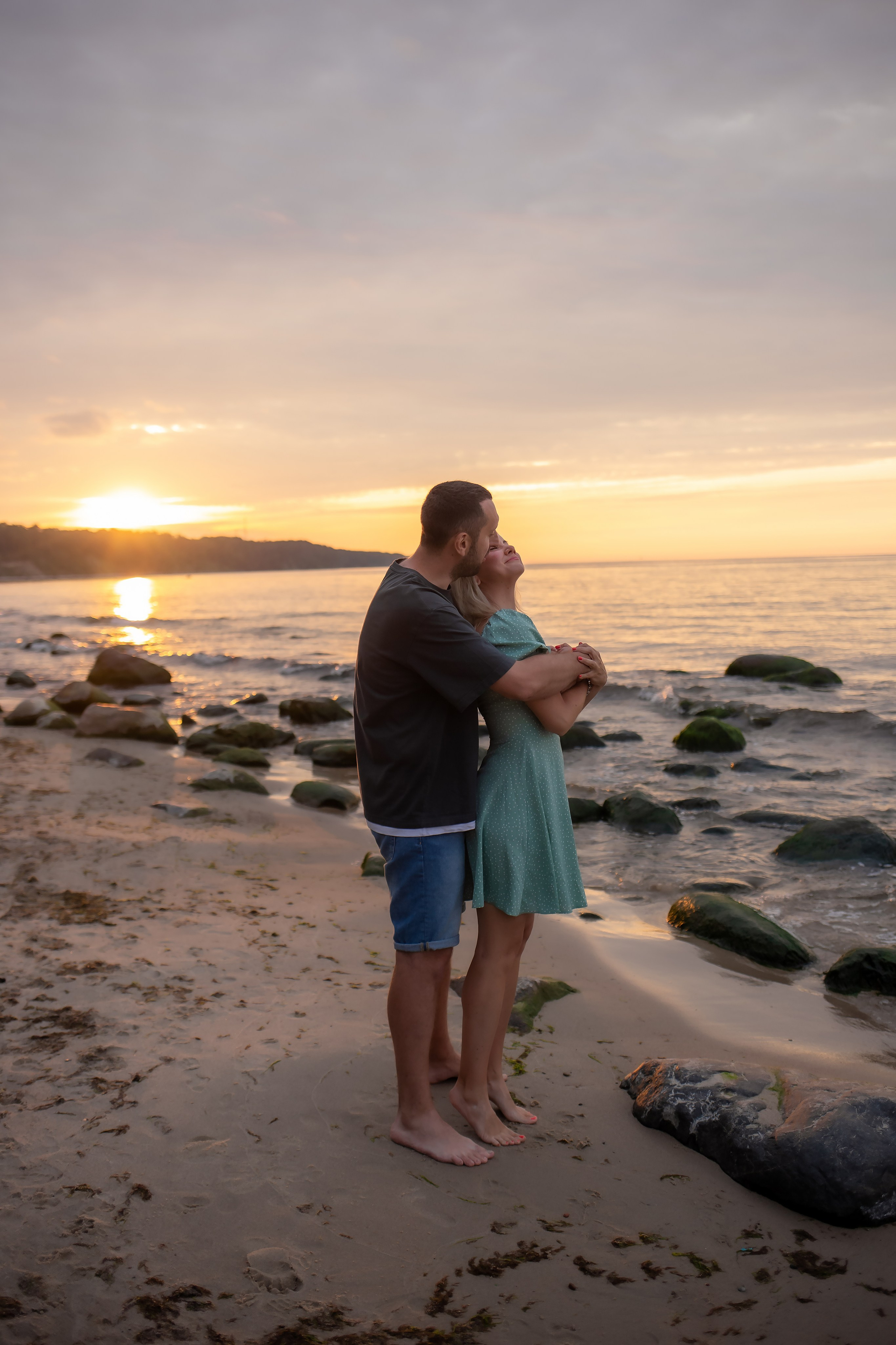 Есеня, Леня и Аня. Закат в Куликово. Фотограф в Калининграде Решетникова Алина