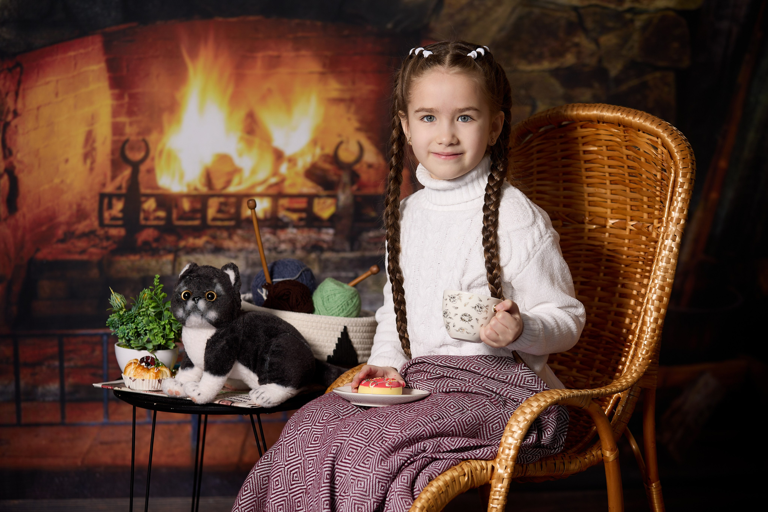 У камина. Детская выездная фотостудия