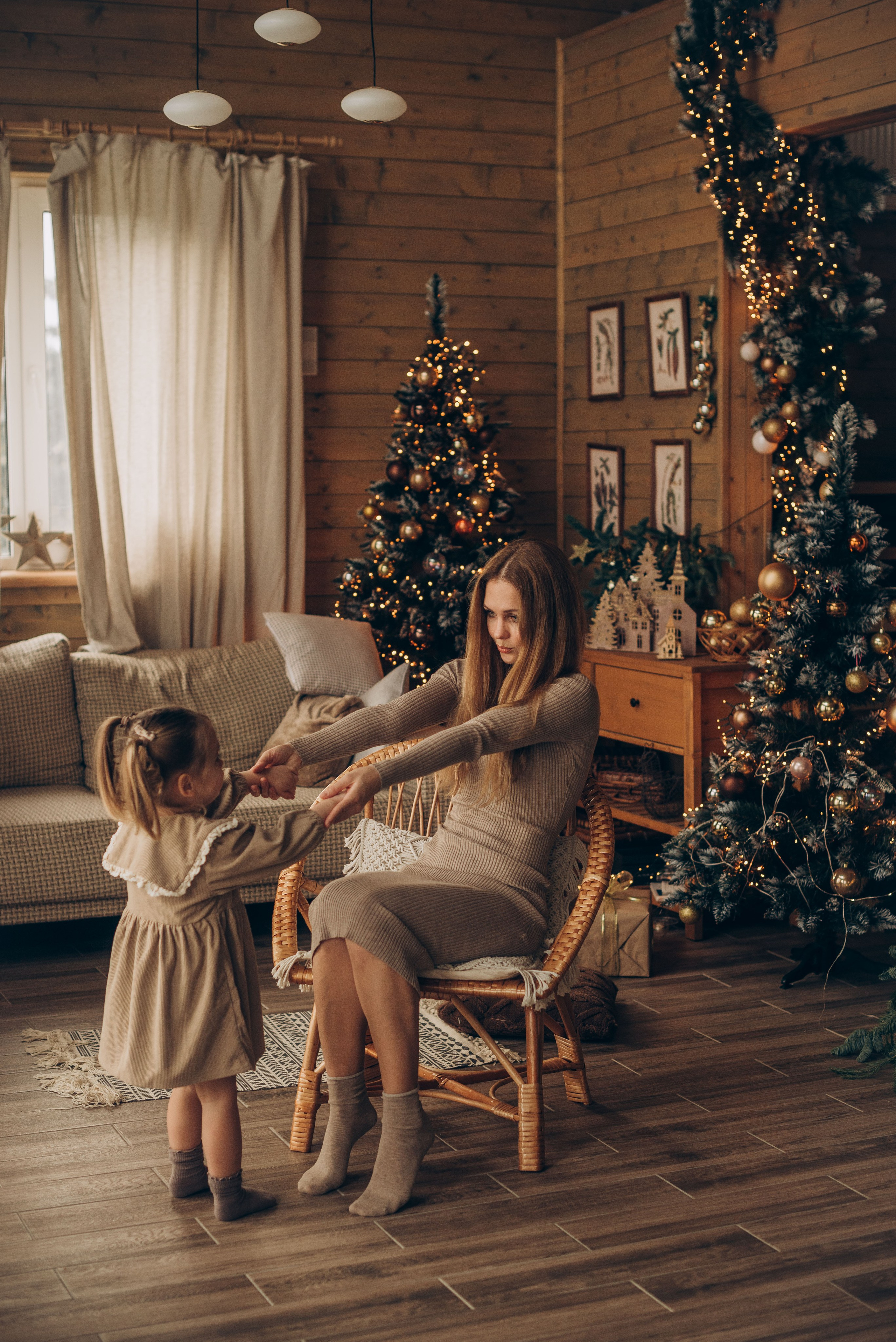 Семейная новогодняя фотосессия в студии. Семейный фотограф в Домодедово и Москве Елена Пичугина