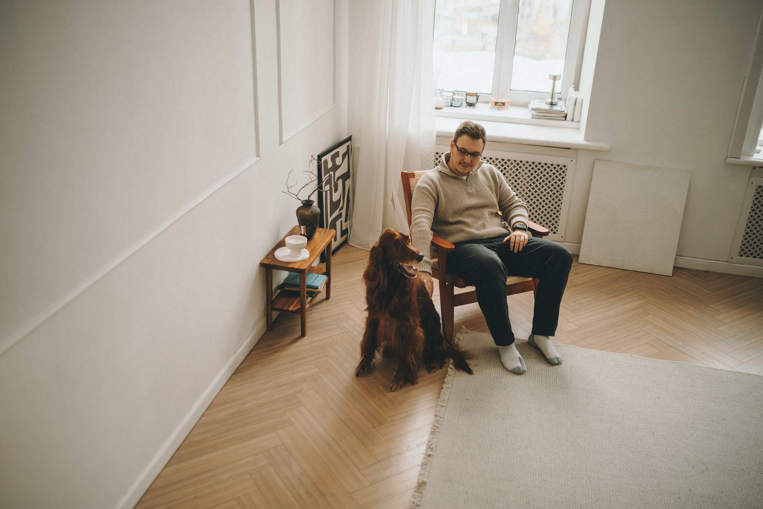 Маша, Илья и Локи. Семейный фотограф анималист Ананьева Мария — Москва