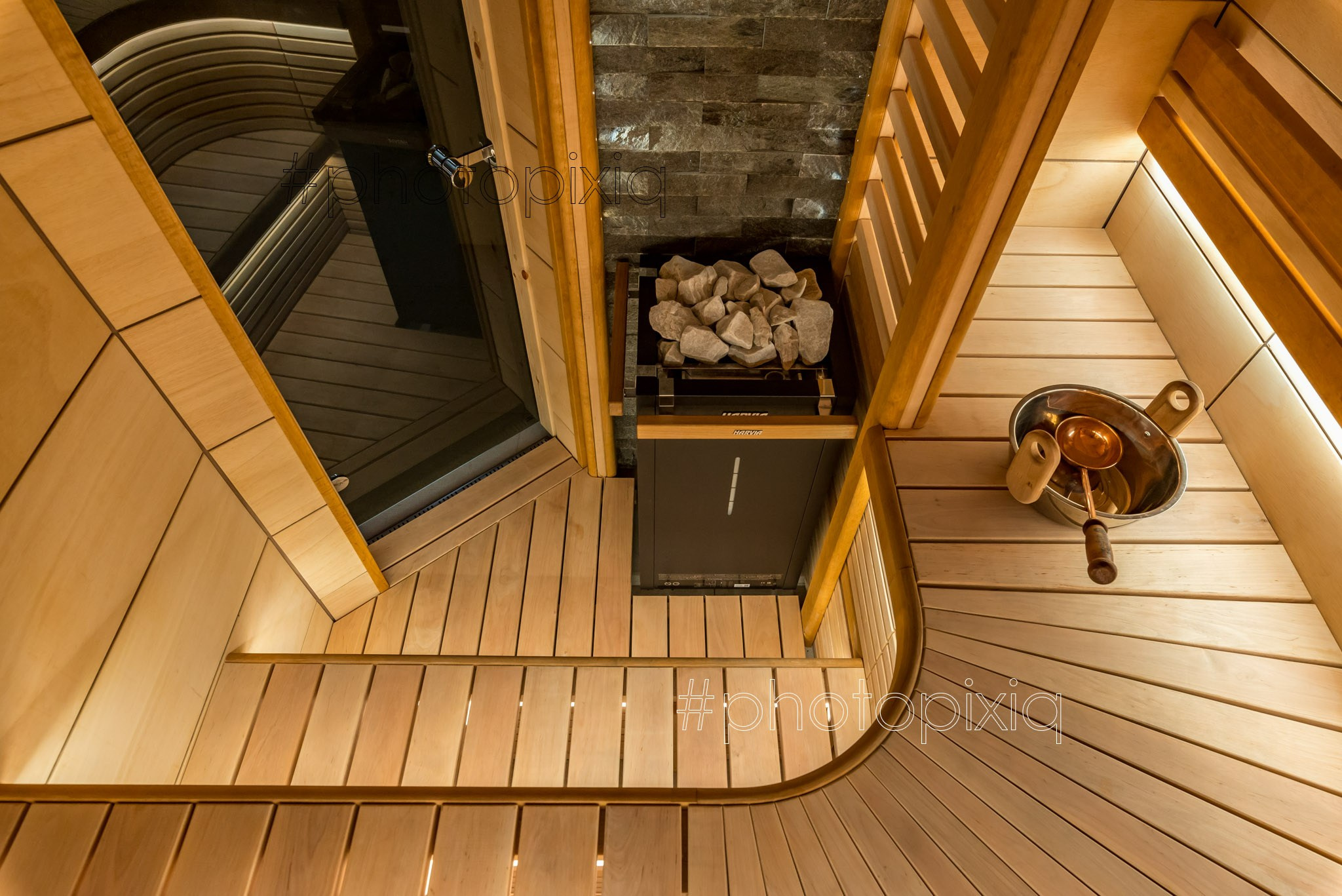 Интерьерная съёмка сауны с электропечью HARVIA. Интерьерная съёмка и виртуальные туры — Интерьерный фотограф Кузнецов Сергей (photopixiq)