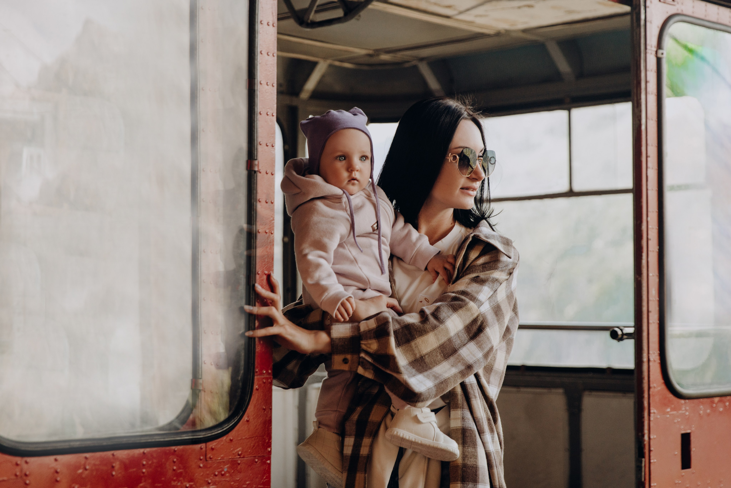 Юля с семьей, Домбай. Портфолио