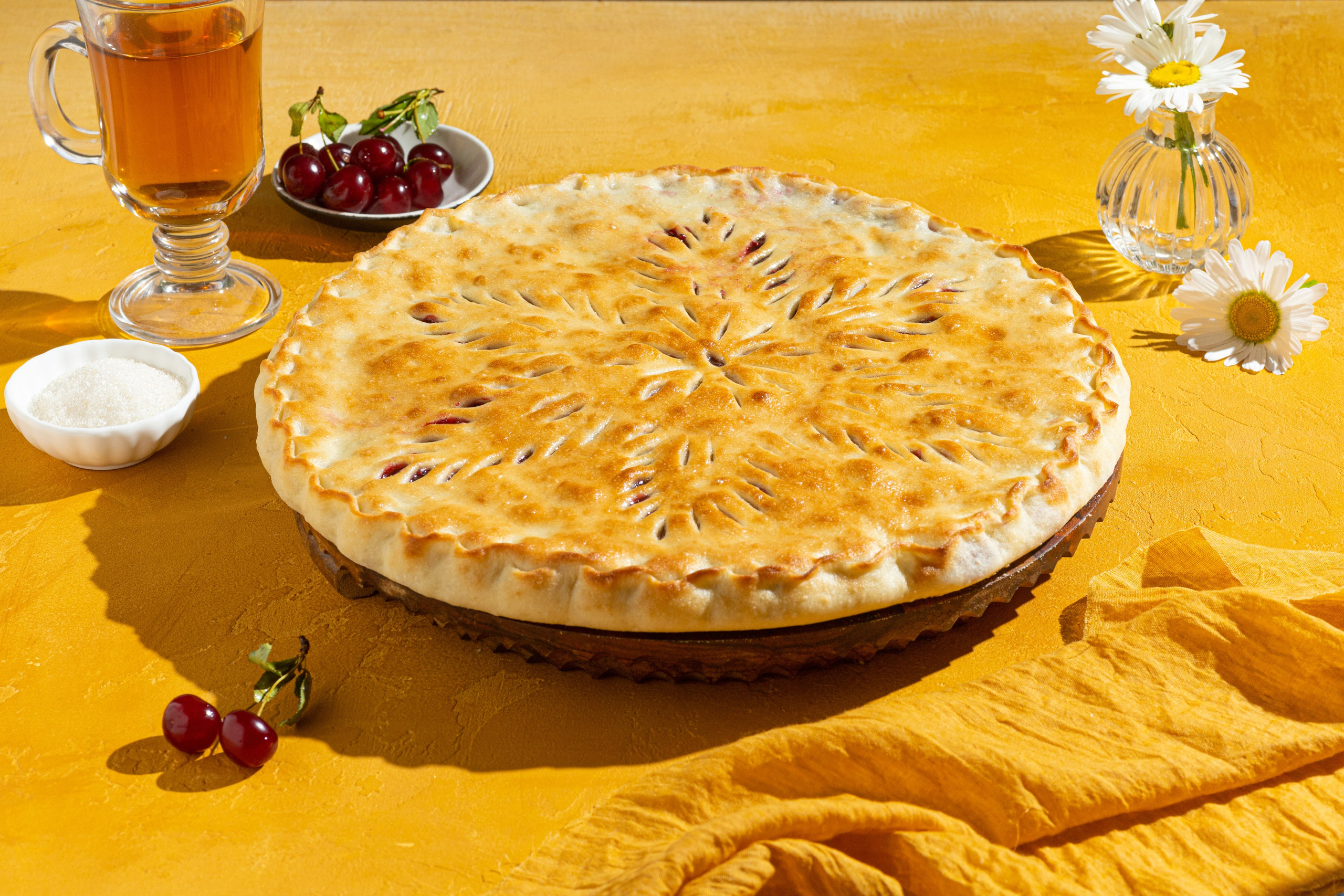 Яркая фото съемка для доставки осетинских пирогов