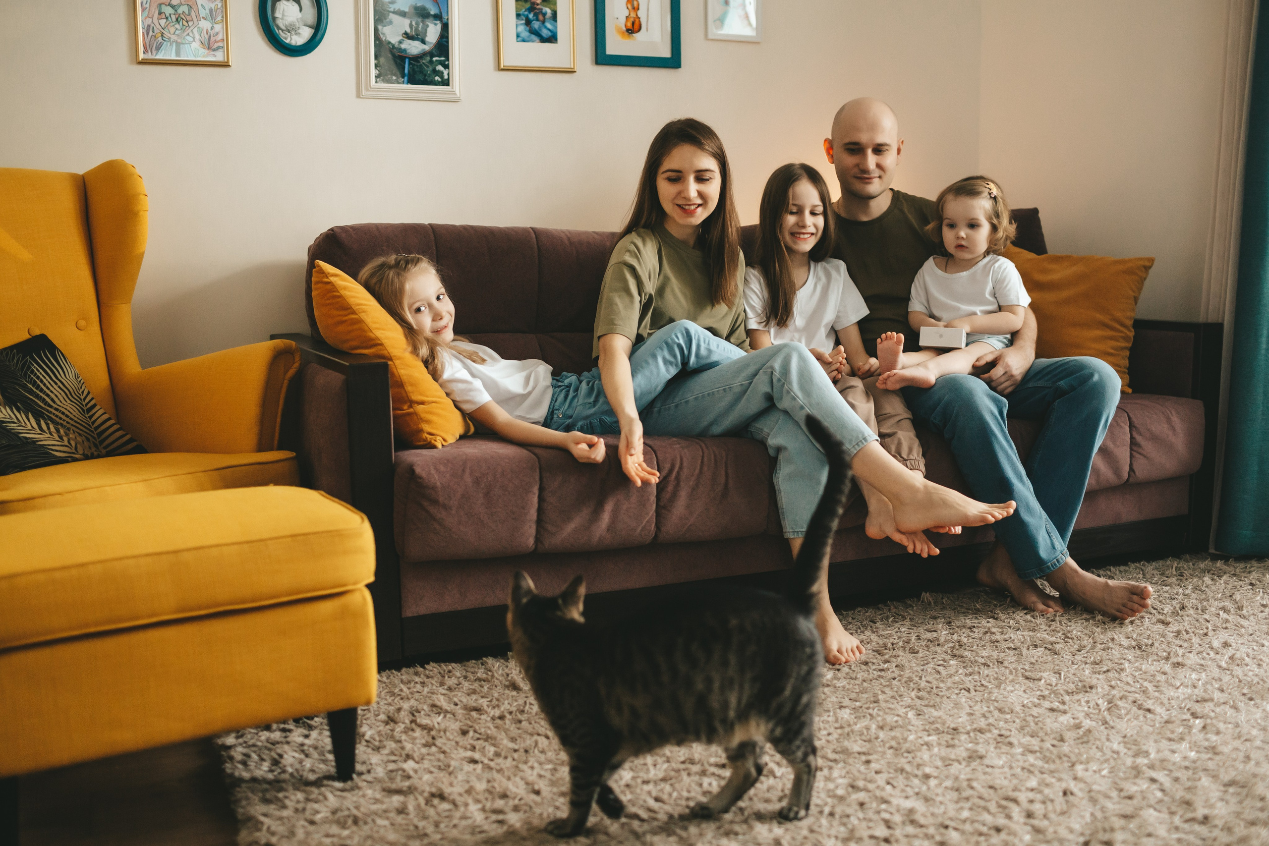 Семья Пети и Алёны (домашняя фотосессия). Семейный и детский фотограф и видеограф в Москве, Дрокина Наталья