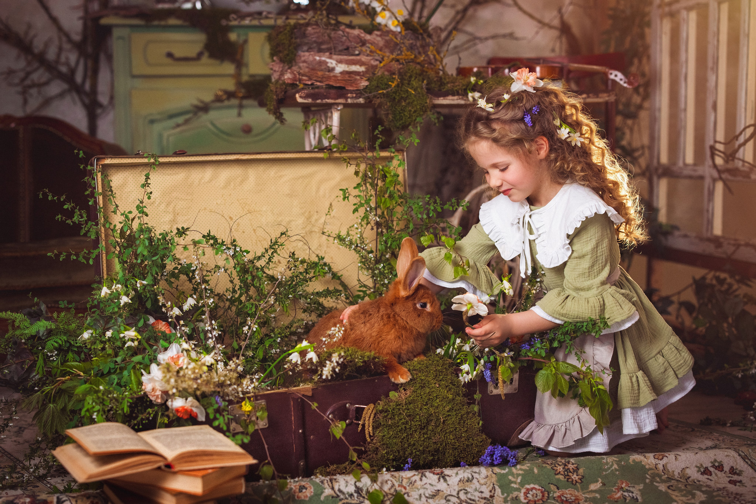 Детская фотосессия с утятами и кроликом. Семейный и детский фотограф в Краснодаре Анна Трашкова