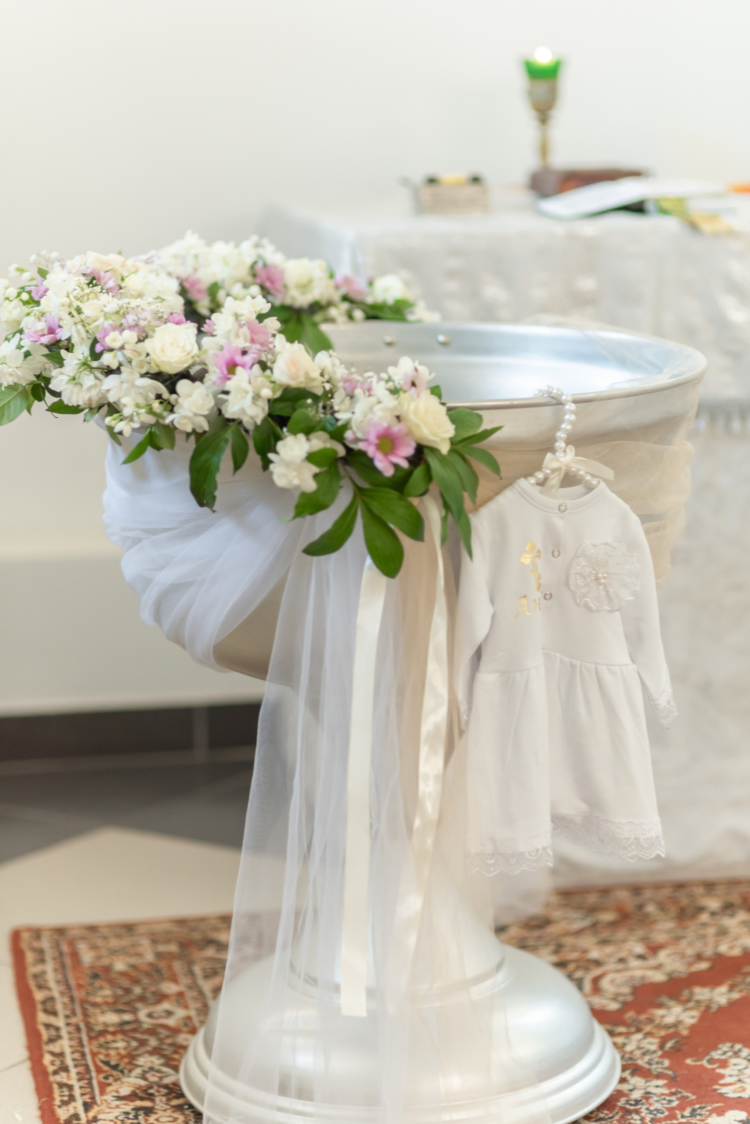 Украшение купели. Фотограф Крещения и Венчания. Минск и другие города. Почтенная Наташа