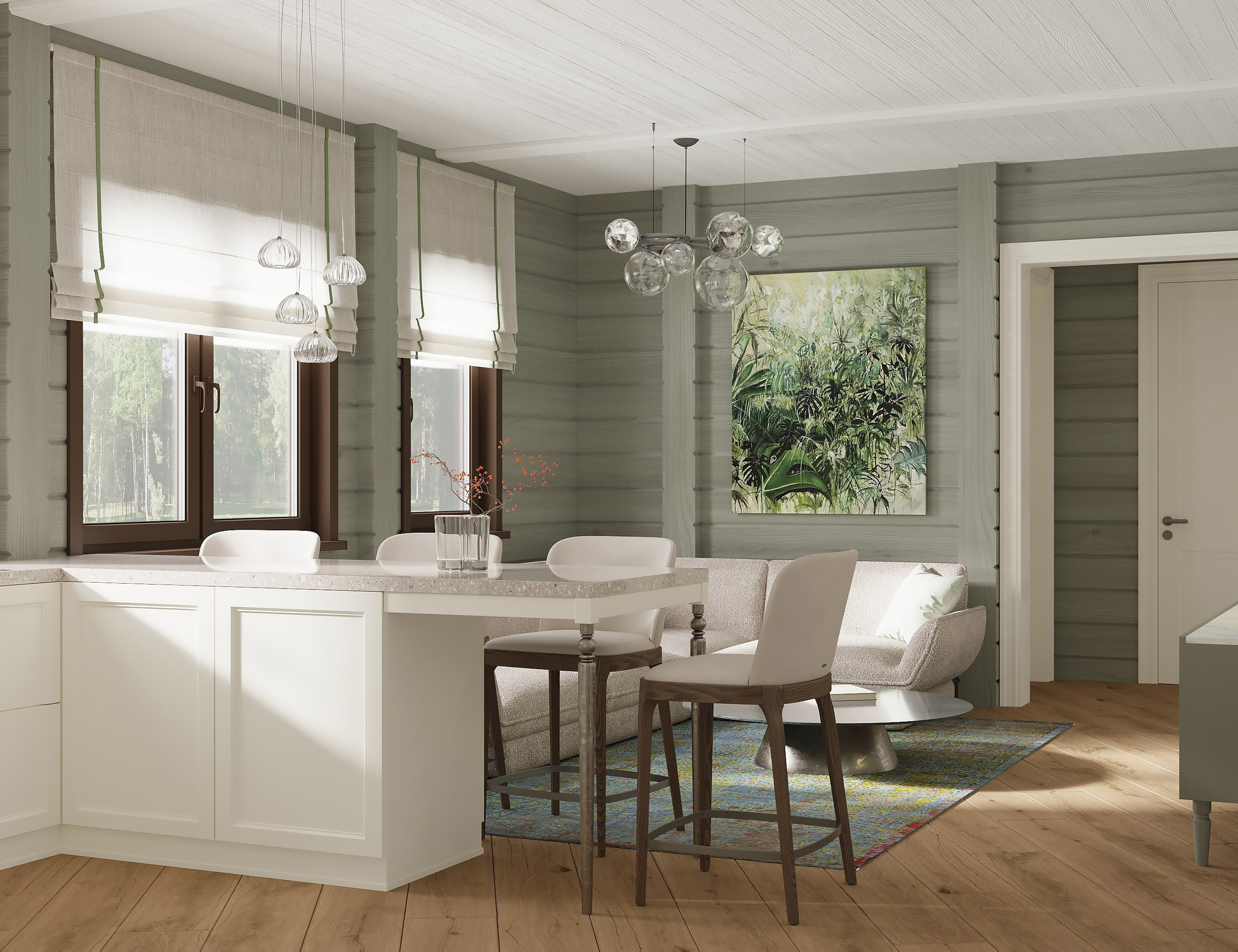 Кухня — гостиная. 3D-дизайнер Кристина Пуляевская