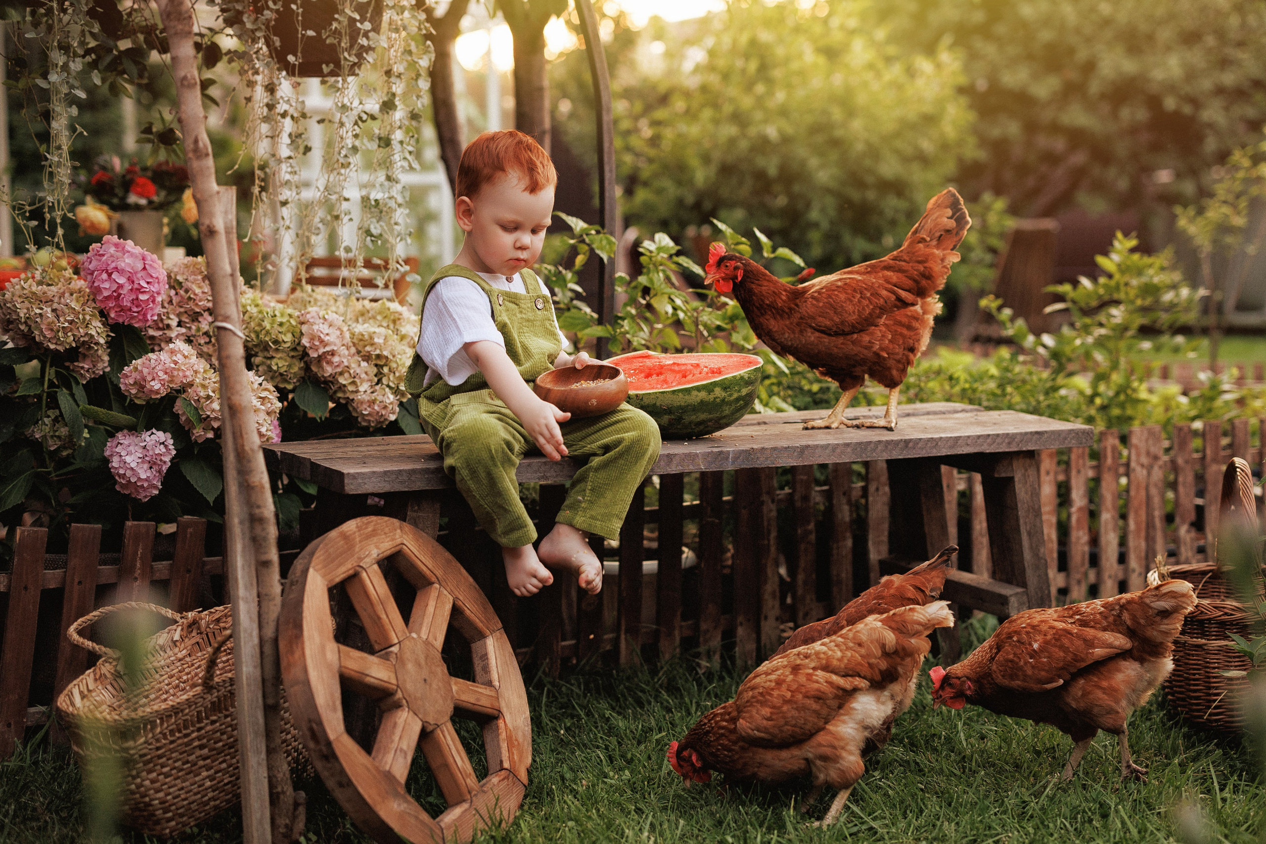 Семейная фотосессия в деревенском стиле, фотостудия «Теплица», город Краснодар. Семейный и детский фотограф в Краснодаре Анна Трашкова