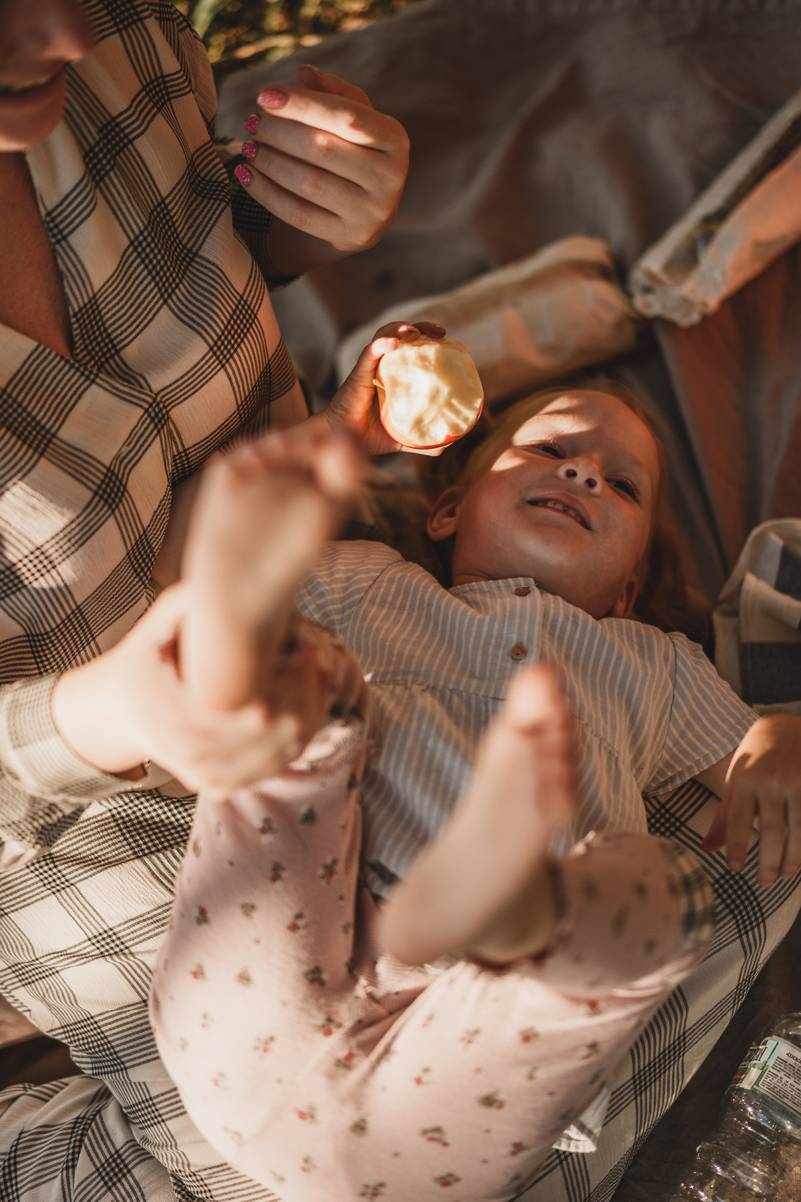 Фотосессия мамы и дочек в поле на закате. Семейный и детский фотограф и видеограф в Москве, Серпухове и Тарусе Валерия Сорокина