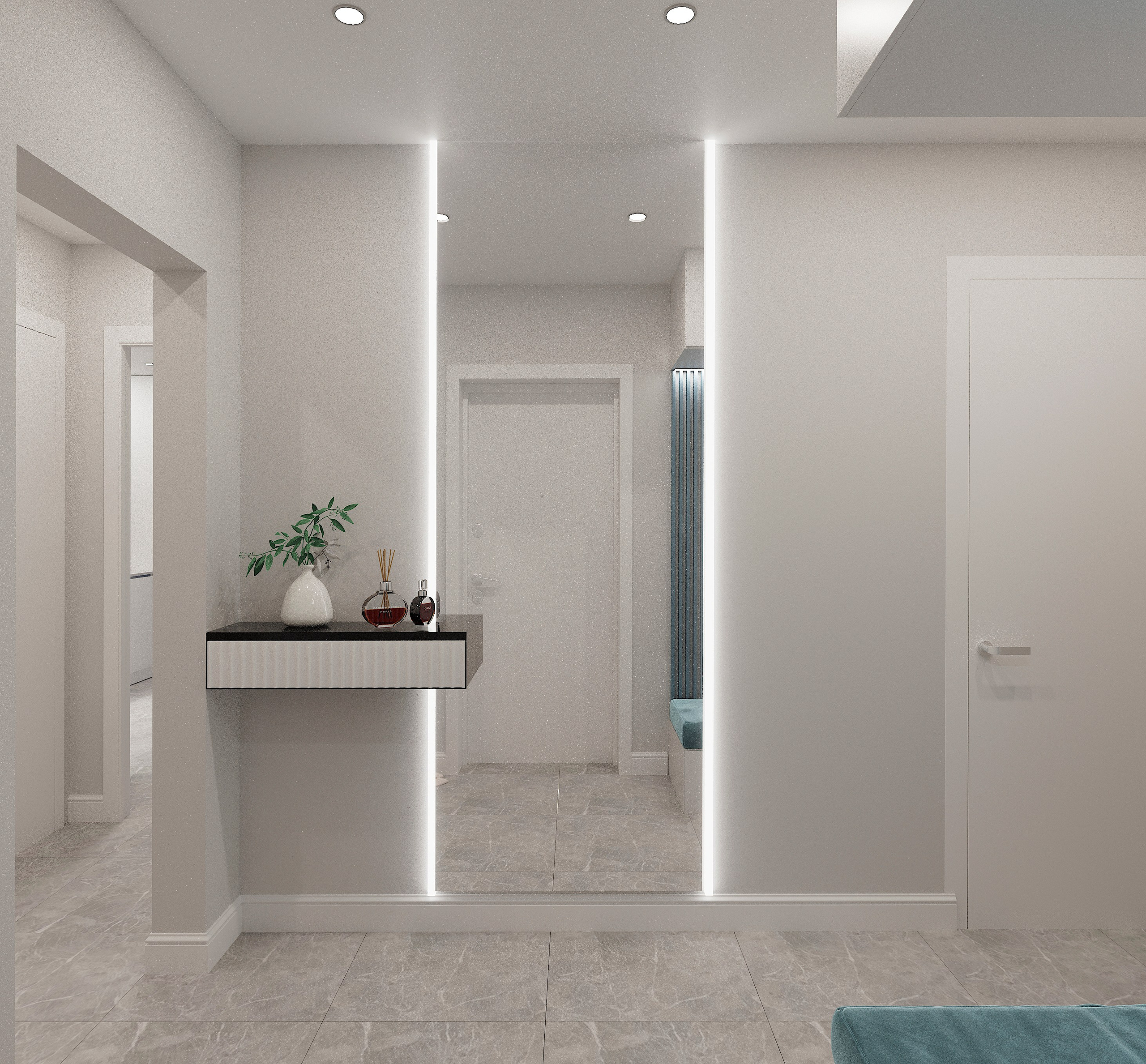 Интерьер в современном стиле с яркими акцентами г. Москва. Lina architector | Дизайн интерьера