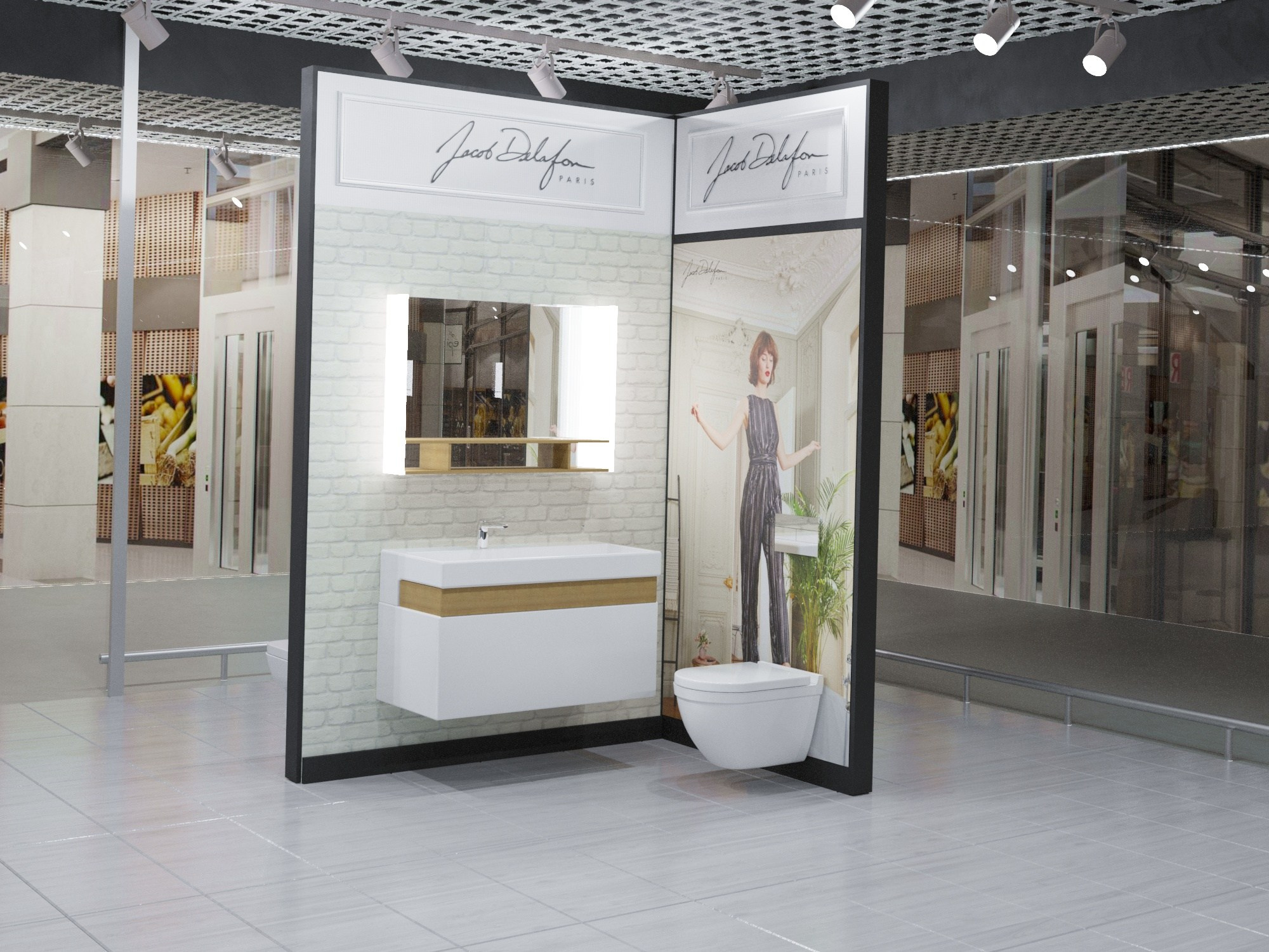 Проект шоурума Jacob Delafon. Интерьерный дизайнер и художник. Локация в г. Екатеринбурге беру проекты в разных странах